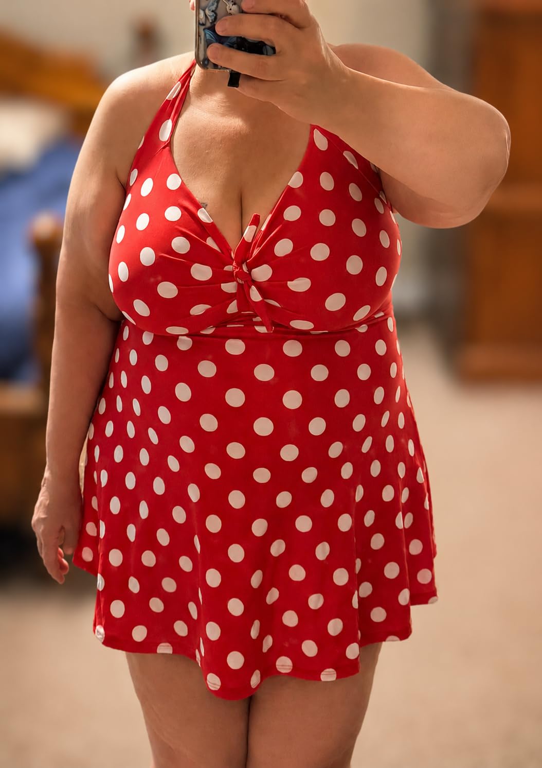 Womens Vintage Swim Dress Tummy Control One Piece Skirted Swimsuit Retro Bathing Suit customer photo 1