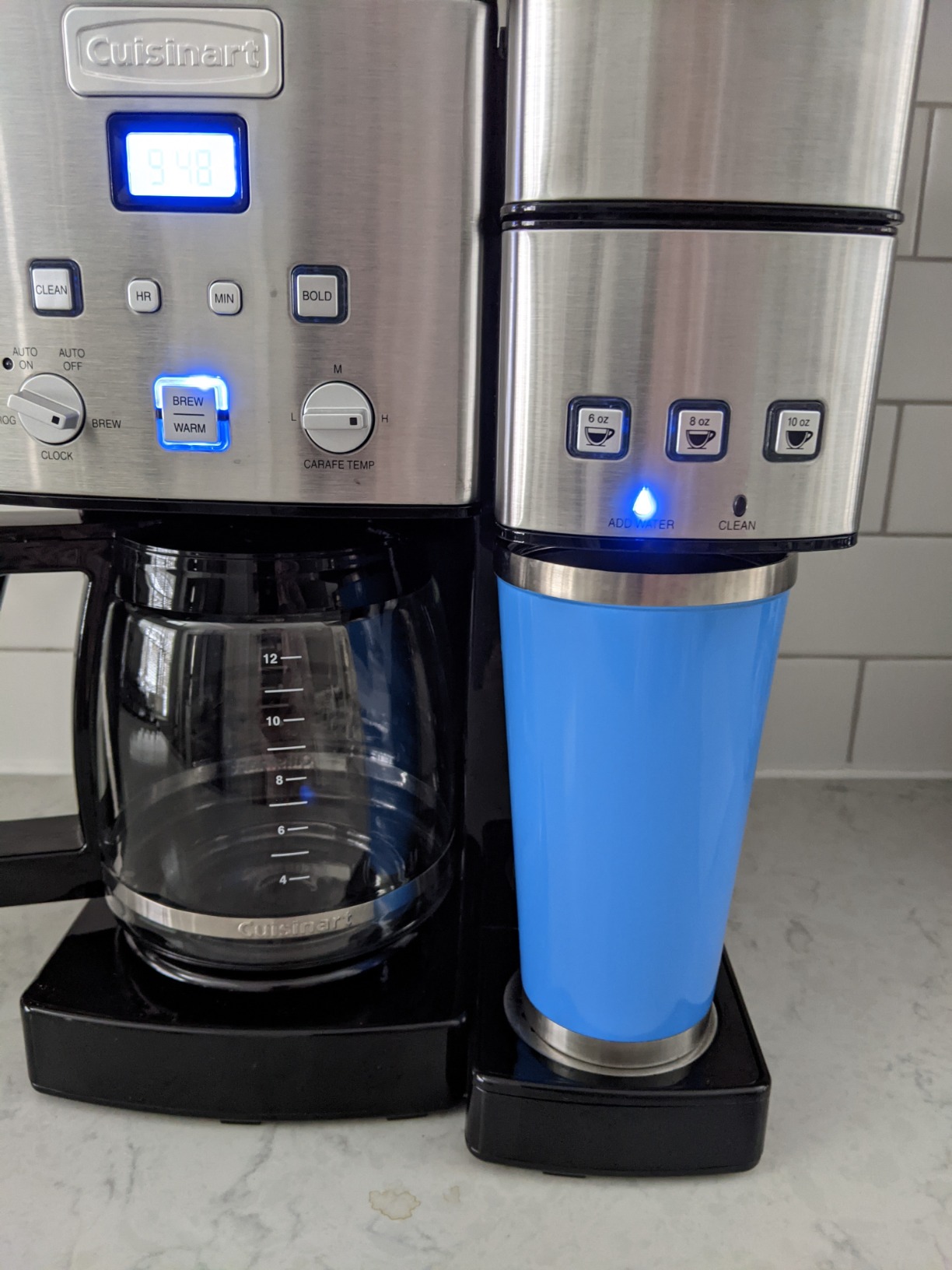Cuisinart Single Serve + 12 Cup Coffee Maker, Offers 3-Sizes: 6-Ounces, 8-Ounces and 10-Ounces, Stainless Steel, SS-15P1 customer photo 1