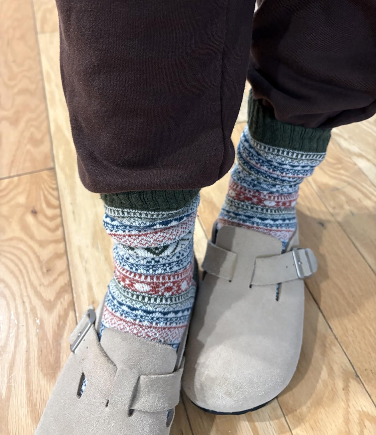Senker Fashion Wool Socks for Women, Crew Boot Warm Sock for Hiking Trekking Work Outdoor Winter Gifts for Women Mom Her customer photo 1