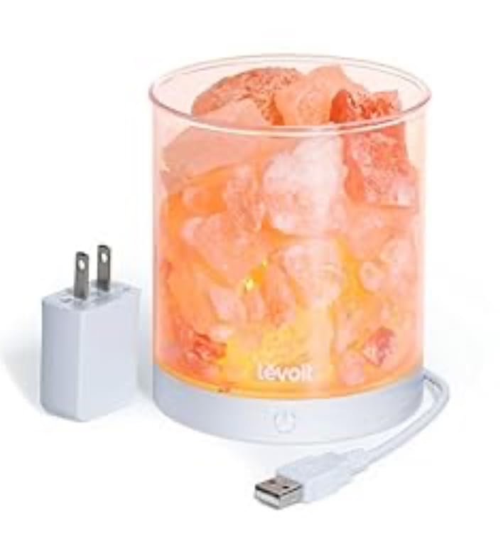 LEVOIT Himalayan Salt Lamp Crystal Rock, Pink Crystal Salt Rock Lamp, Night Light, (ETL Certified) Dimmable Touch Switch, Cora customer photo 2