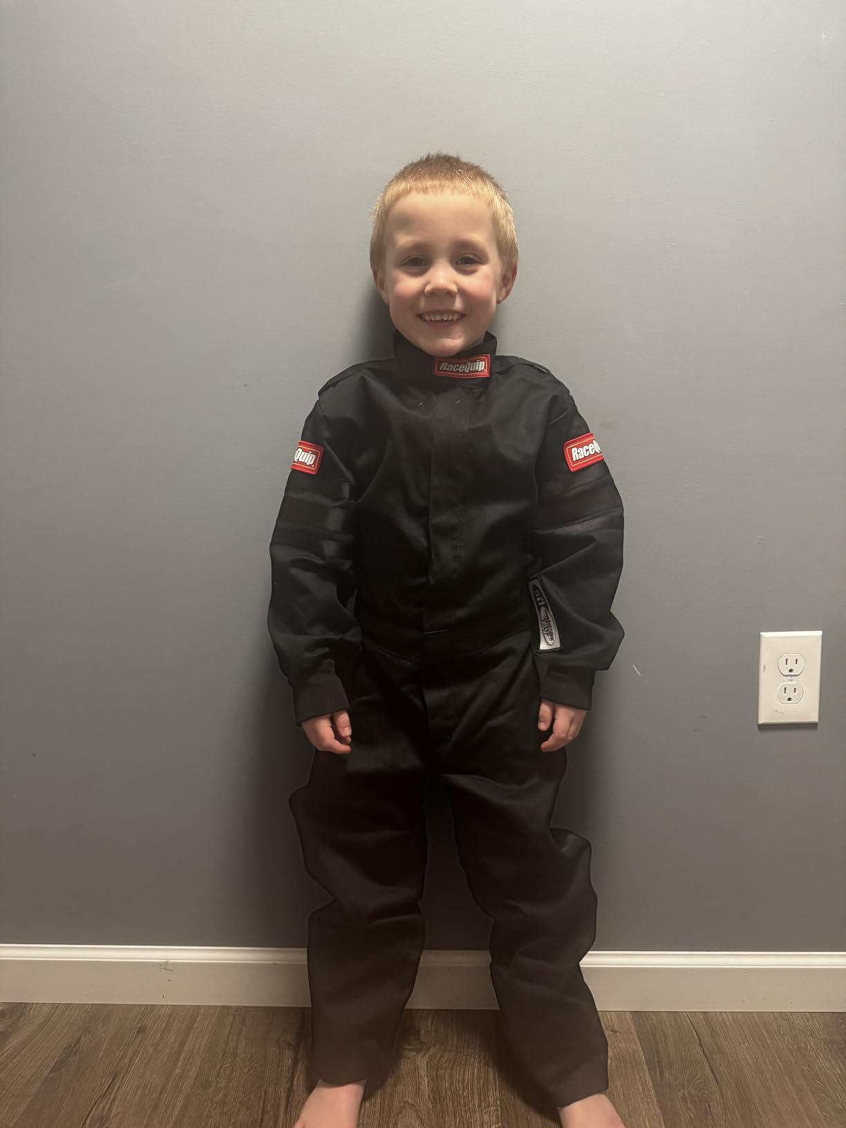 RaceQuip Racing Driver Fire Suit One Piece Single Layer SFI 3.2A/1 Black Junior Large 1959995 customer photo 1