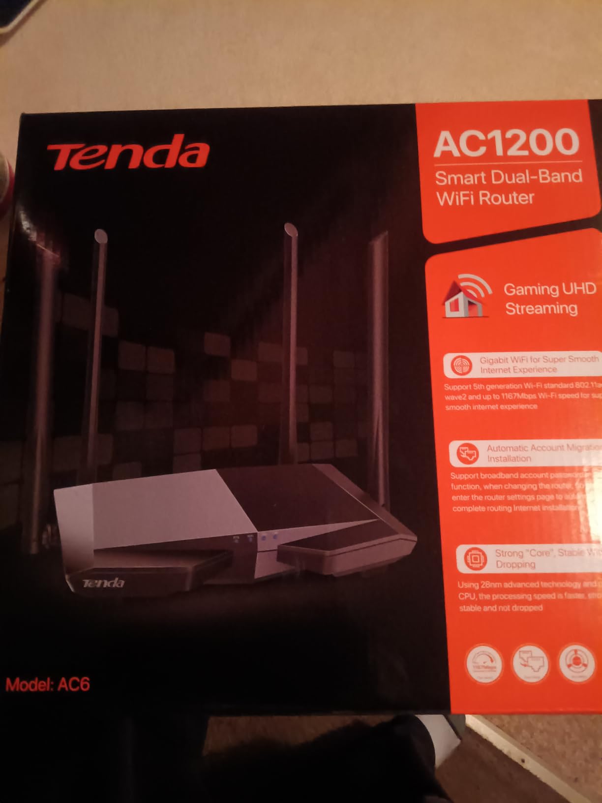 Tenda AC1200 Smart WiFi Router (AC6), High Speed Dual Band Wireless Internet Router with Smart APP, 4 x 100 Mbps Fast Ethernet Ports customer photo 1