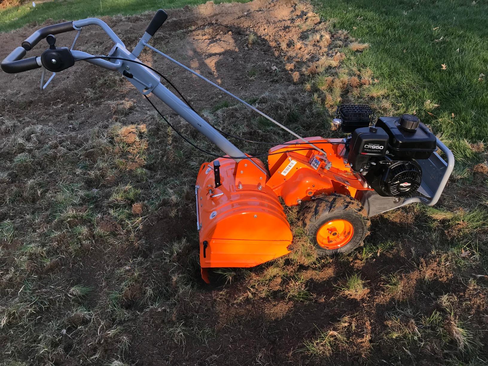 YARDMAX 18 in. 212 cc Gas OHV Engine Rear Tine Tiller with Dual Rotating Tilling customer photo 1