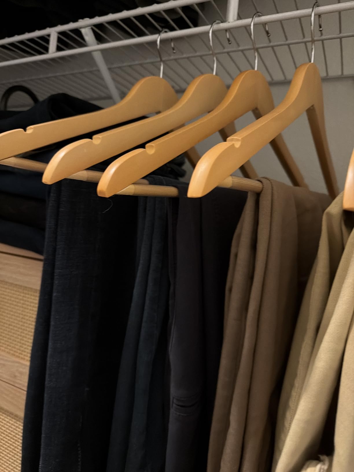 ZOBER Wooden Hangers - Heavy Duty, Non Slip Wood Hangers for Coats, Jackets, Suits, & Pants - Coat Hangers for Closet W/Bar and Notches 20 Pack customer photo 1