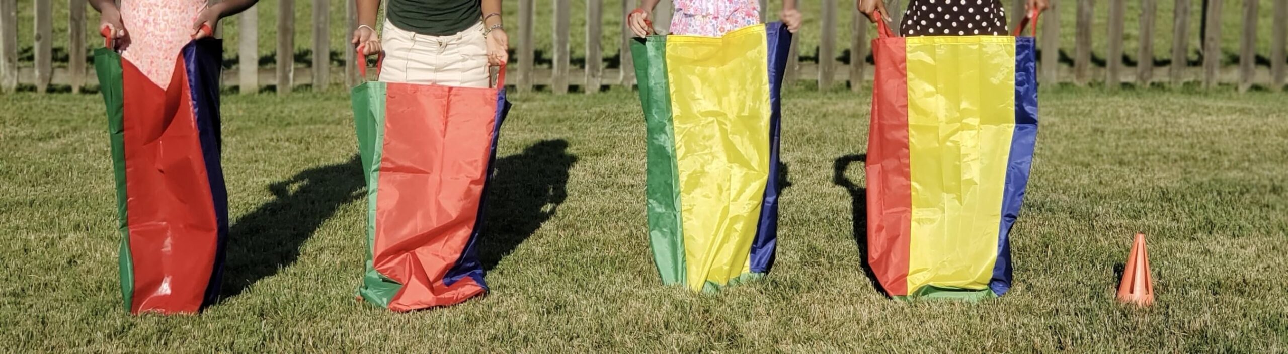 CWLAKON Outdoor Games, Potato Sack Race Bags for Kids Adults, Egg Spoon Relay Race, 3 Legged Race Bands, Birthday Party, Field Day Family Reunion Carnival Outside Yard Lawn Easter Fall Festival Games customer photo 2