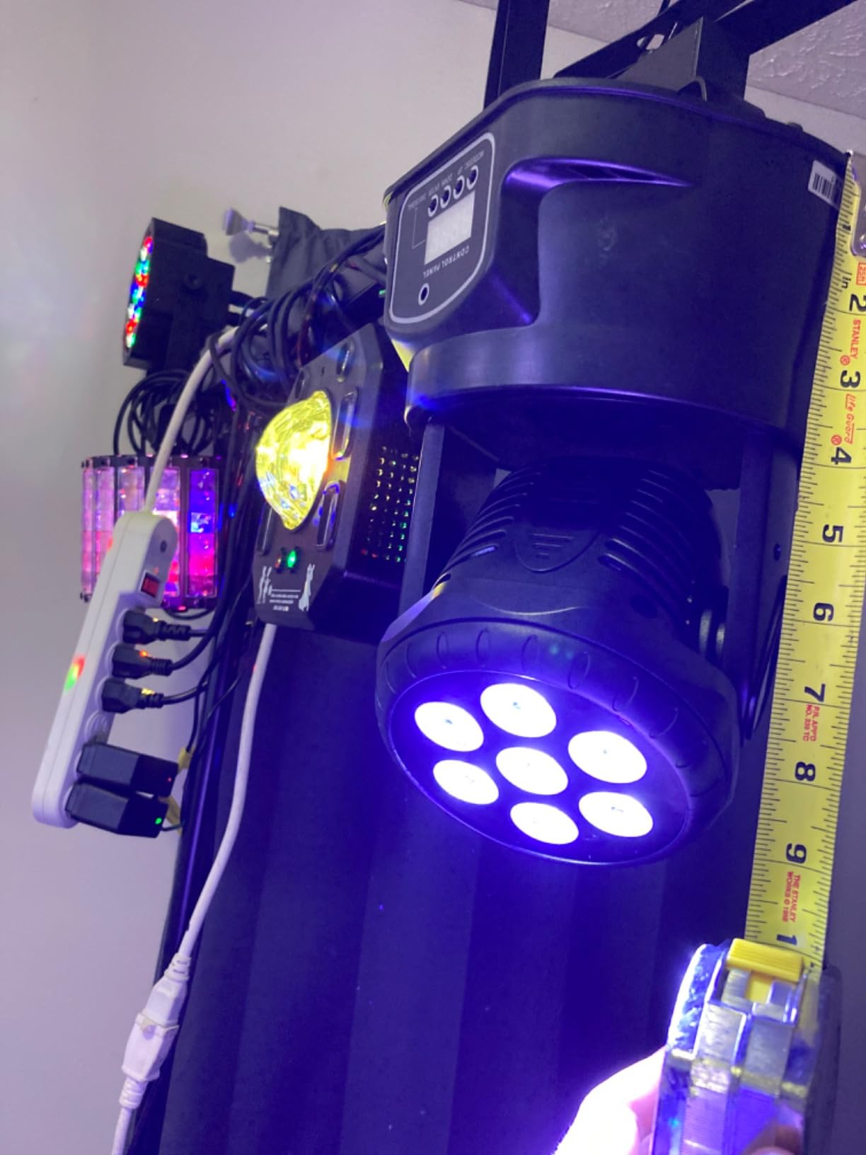 BETOPPER DJ Lights Moving Head,RGBW Mini Stage Lights Moving Head, DMX DJ Disco Lights Sound Activated, Mini Moving Heads Wash Light for Christmas, Parties, Club, Concert, Wedding, Disco Events, 7x8W customer photo 2