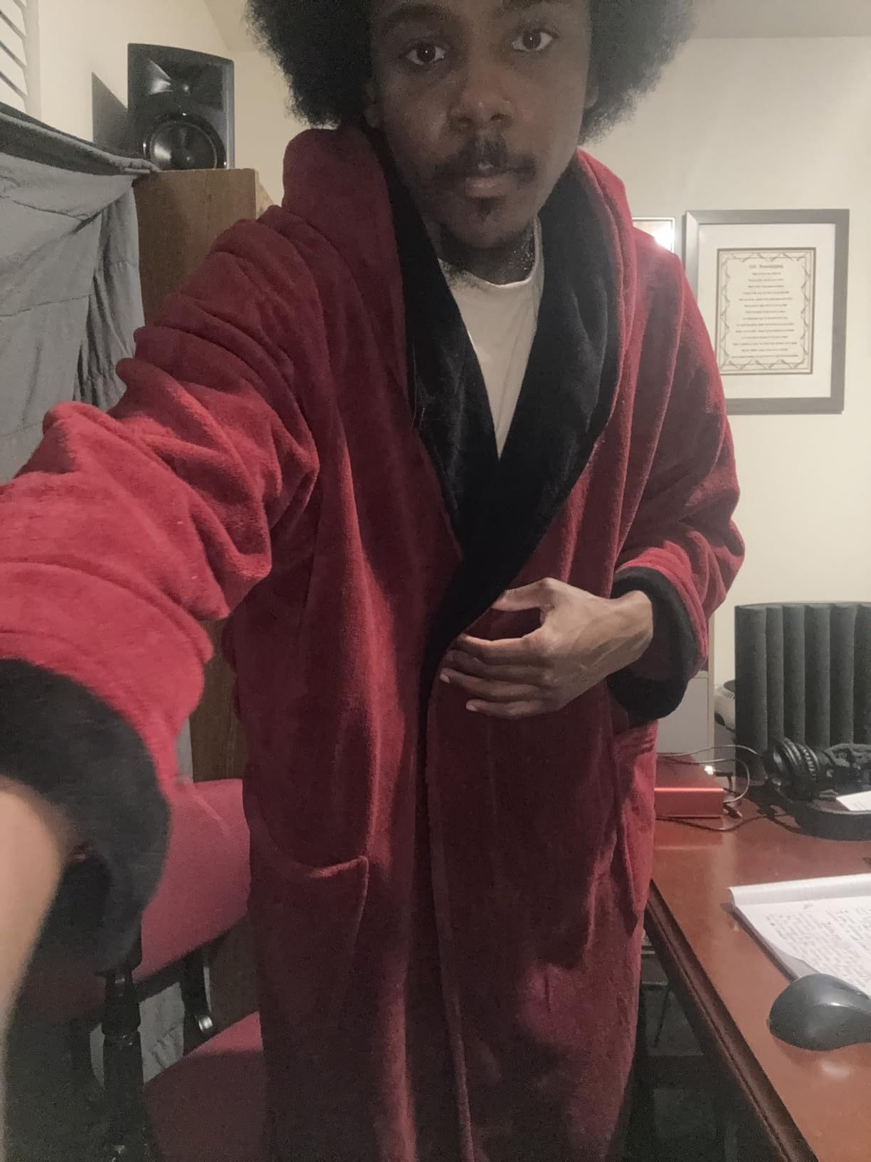 NY Threads Mens Robe with Hood, Luxury Plush Fleece Hooded Mens Bathrobe, Spa Bath Robe for Men customer photo 2