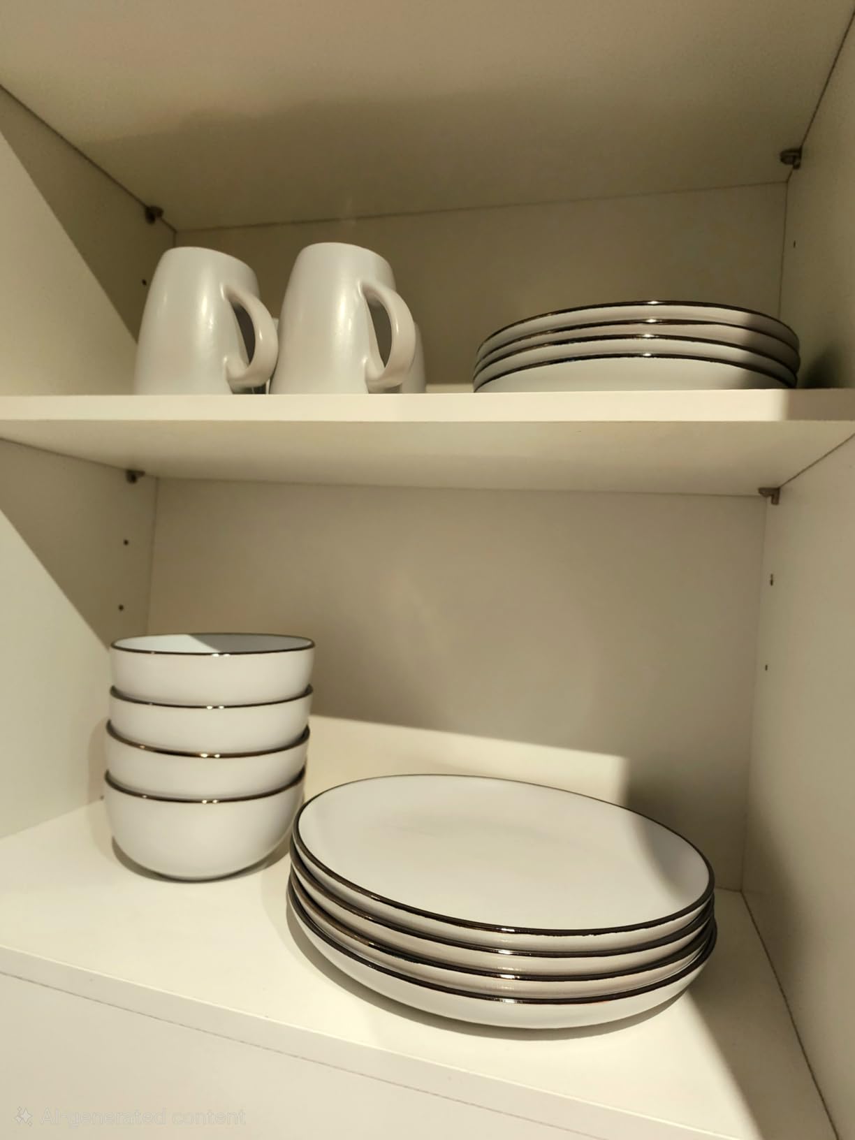 Gibson Home Rockaway 12-Piece Stoneware Dinnerware Set, Matte Finish, Service for 4, Modern Ceramic Plates and Bowls, Microwave & Dishwasher Safe - Soft Gray - Service for 4 customer photo 2