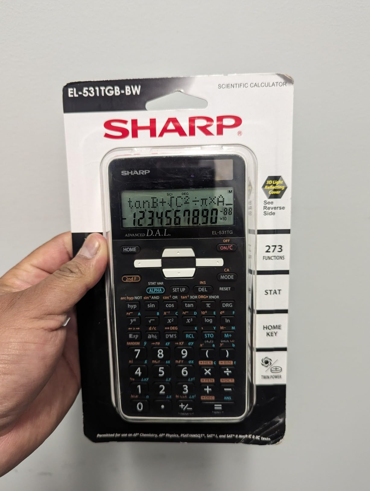 Sharp EL-531TGBBW 12-Digit Scientific/Engineering Calculator with Protective Hard Cover, LCD Display, Great for Students and Professionals, Black customer photo 1