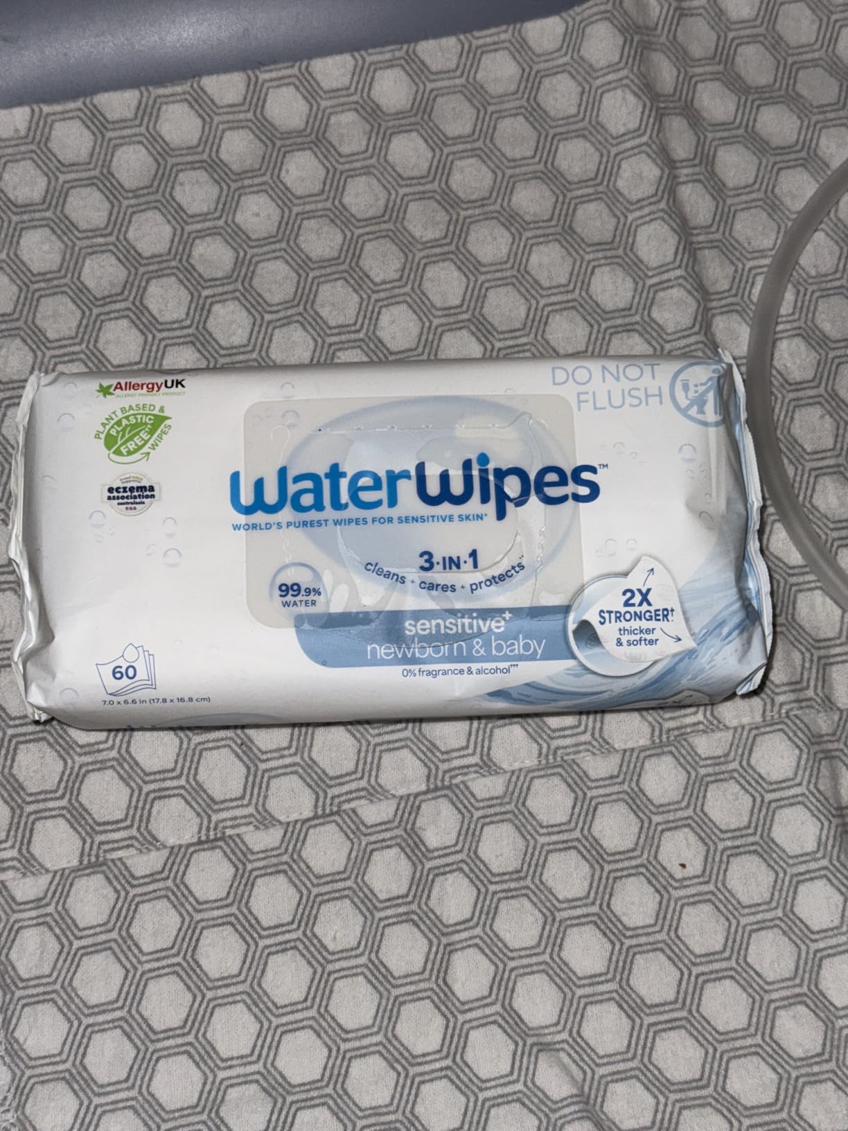 WaterWipes Sensitive+ Newborn & Baby Wipes, 3-In-1 Cleans, Cares, Protects, 99.9% Water, Unscented & Hypoallergenic, 180 Count (3 Packs) customer photo 1