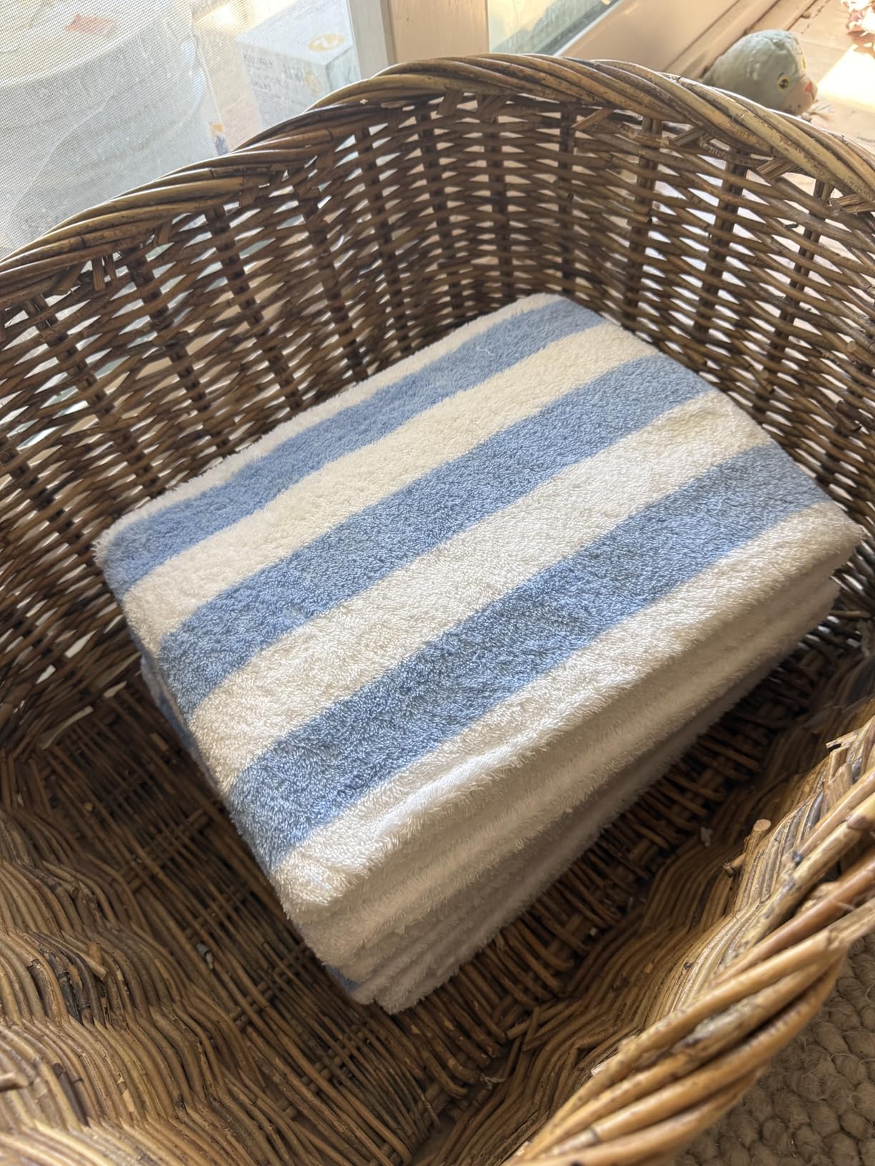 Chakir Turkish Linens Premium Quality 100% Cotton Turkish Cabana Thick Stripe Pool Beach Towels 4-Pack (Light Blue, 30x60 Inch) customer photo 2