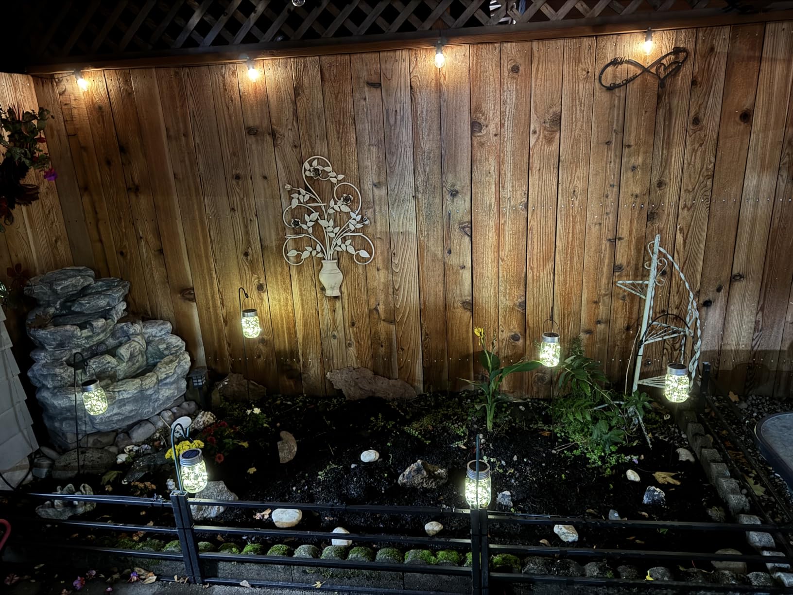 GIGALUMI Hanging Mason Jar Solar Lights, 6 Pack 30 Led Hanging Solar Lanterns Outdoor Waterproof, Hangers and Jars Included, Outdoor Decor for Balcony, Garden, Patio, Yard, Wedding customer photo 1