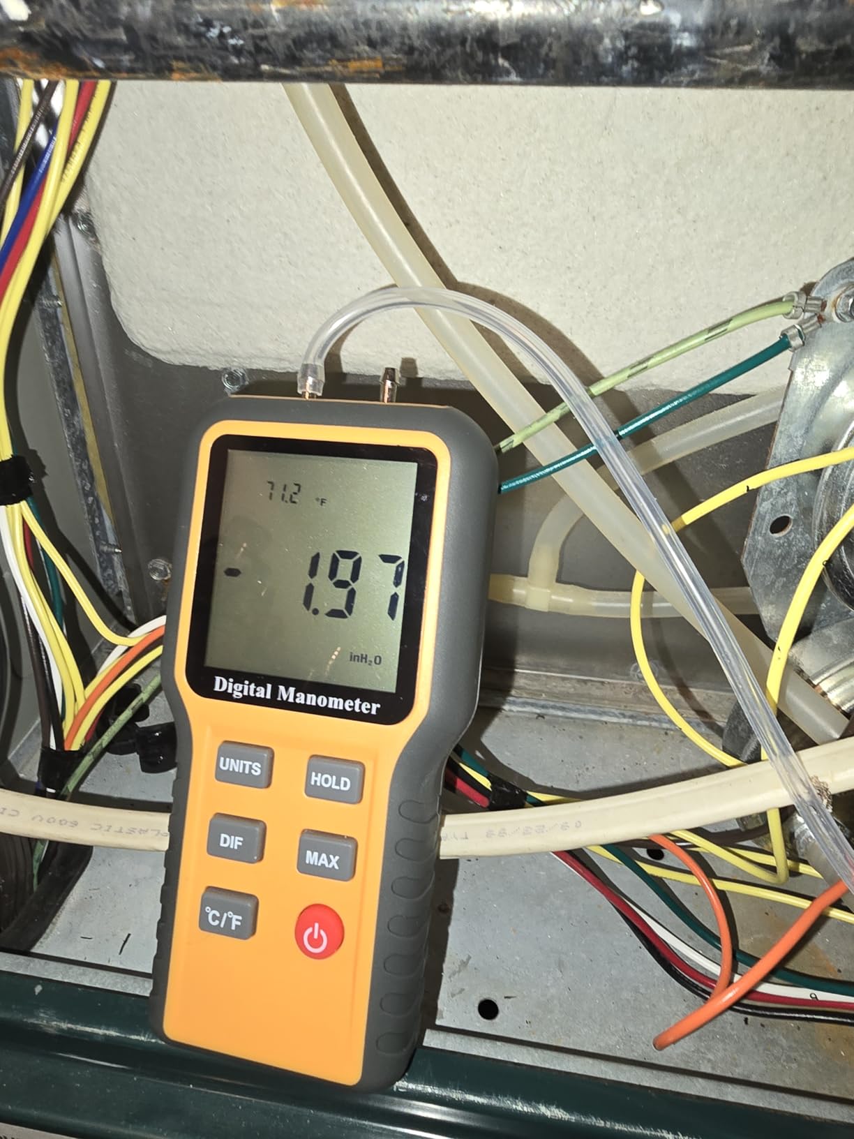 Manometer, Professional Air Pressure Meter, Dual-Port HVAC Digital Manometer Gas Pressure Tester,12 Selectable Units Differential Pressure Gauge, (Included Battery) customer photo 1