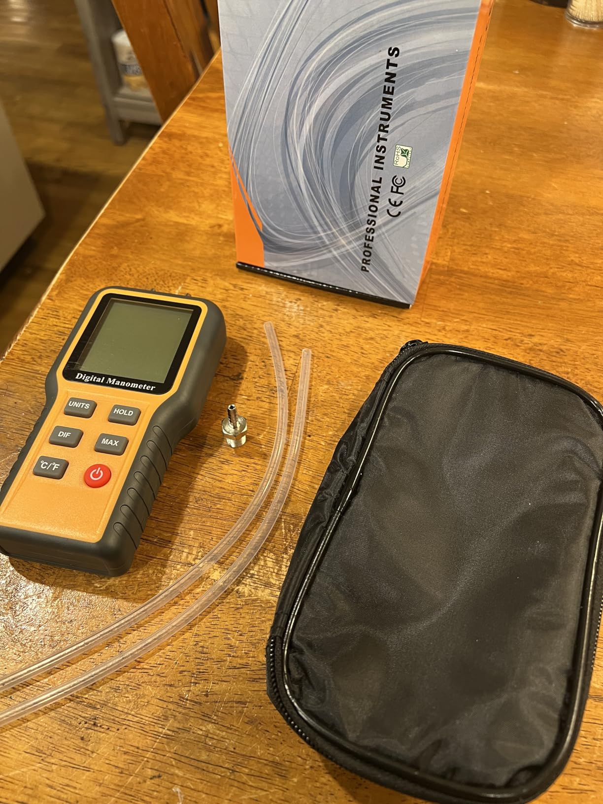 Manometer, Professional Air Pressure Meter, Dual-Port HVAC Digital Manometer Gas Pressure Tester,12 Selectable Units Differential Pressure Gauge, (Included Battery) customer photo 2