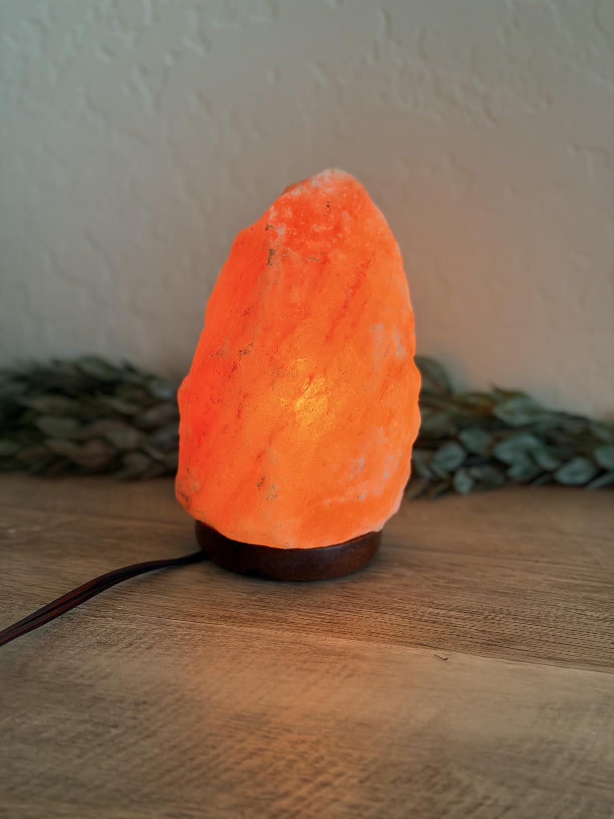 7 Inch Himalayan Salt Lamp with Dimmer Cord - Night Light Natural Crystal Rock Classic Wood Base Authentic from Pakistan customer photo 1