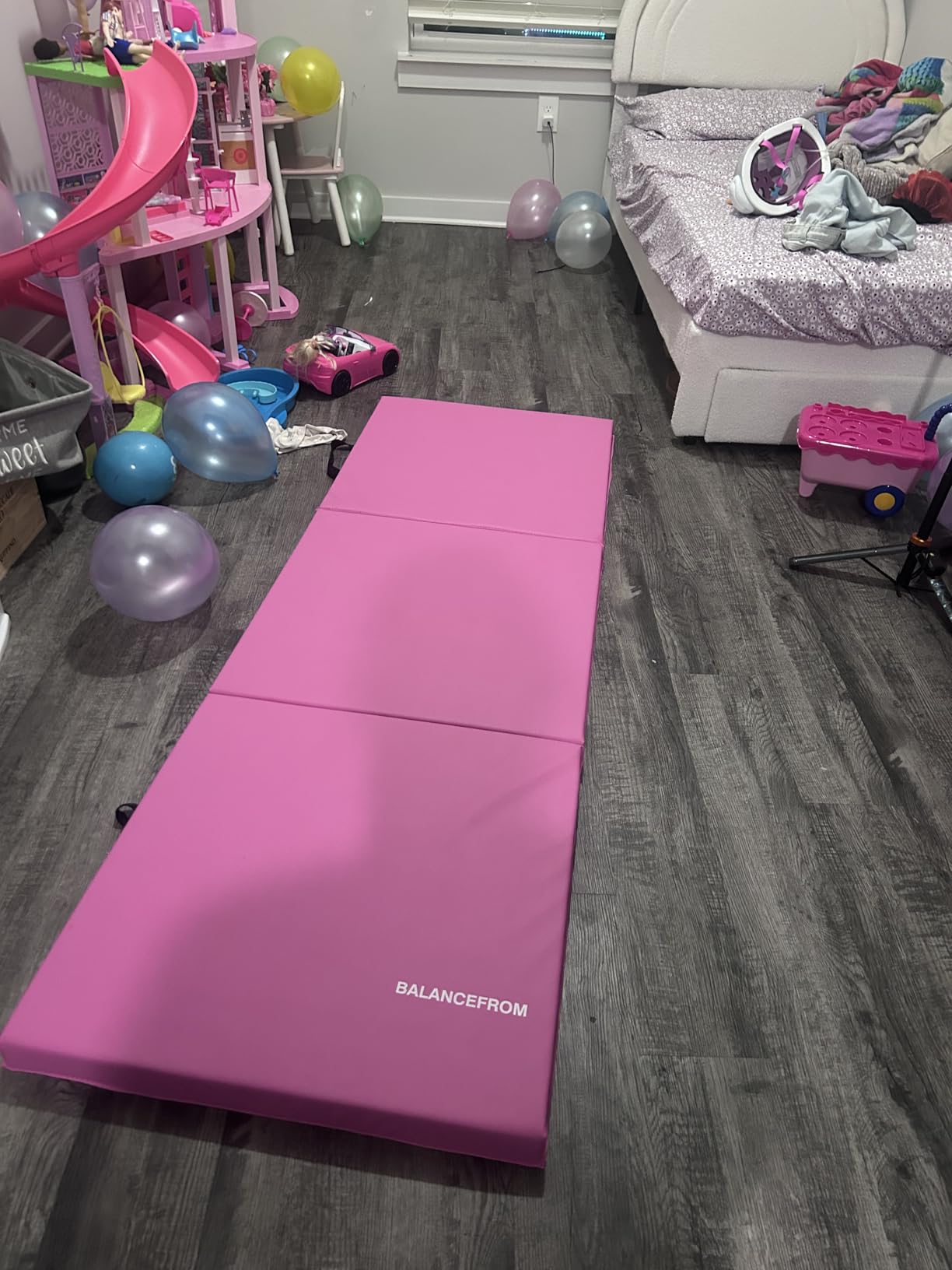 BalanceFrom 6x2 Feet 3-Panel Folding Gymnastics Mat - 2-Inch Thick Pad with Vinyl Surface and Carrying Handles customer photo 2
