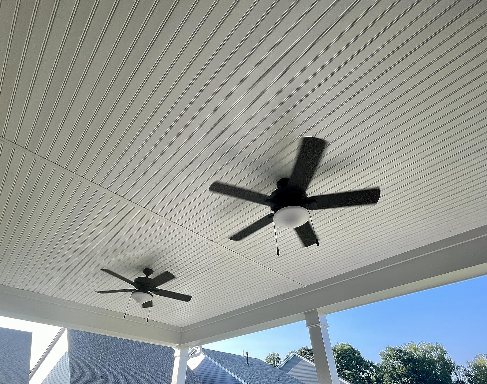 Honeywell Ceiling Fans Belmar 52 Inch Ceiling Fan With Light, Indoor/Outdoor Ceiling Fan with Pull Chain, LED Tri-Mount 5 Blade Design, ETL Damp Rated, Bronze (50512-01) customer photo 1
