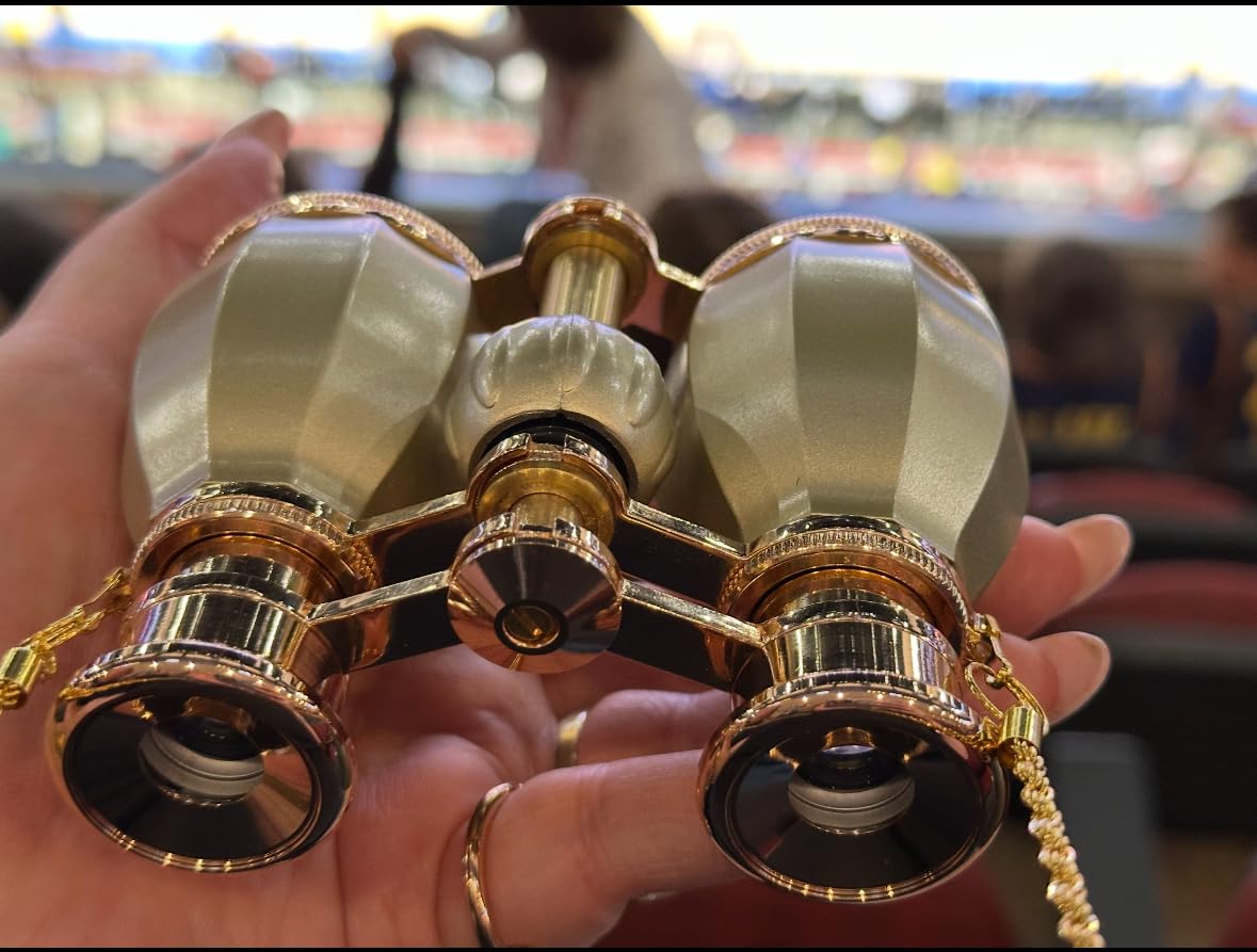 ESSLNB Opera Glasses Binoculars for Women Adults 4X30mm Theater Glasses Compact for Theater and Concerts Antique Binoculars with Case Removable Chain (Black) customer photo 1