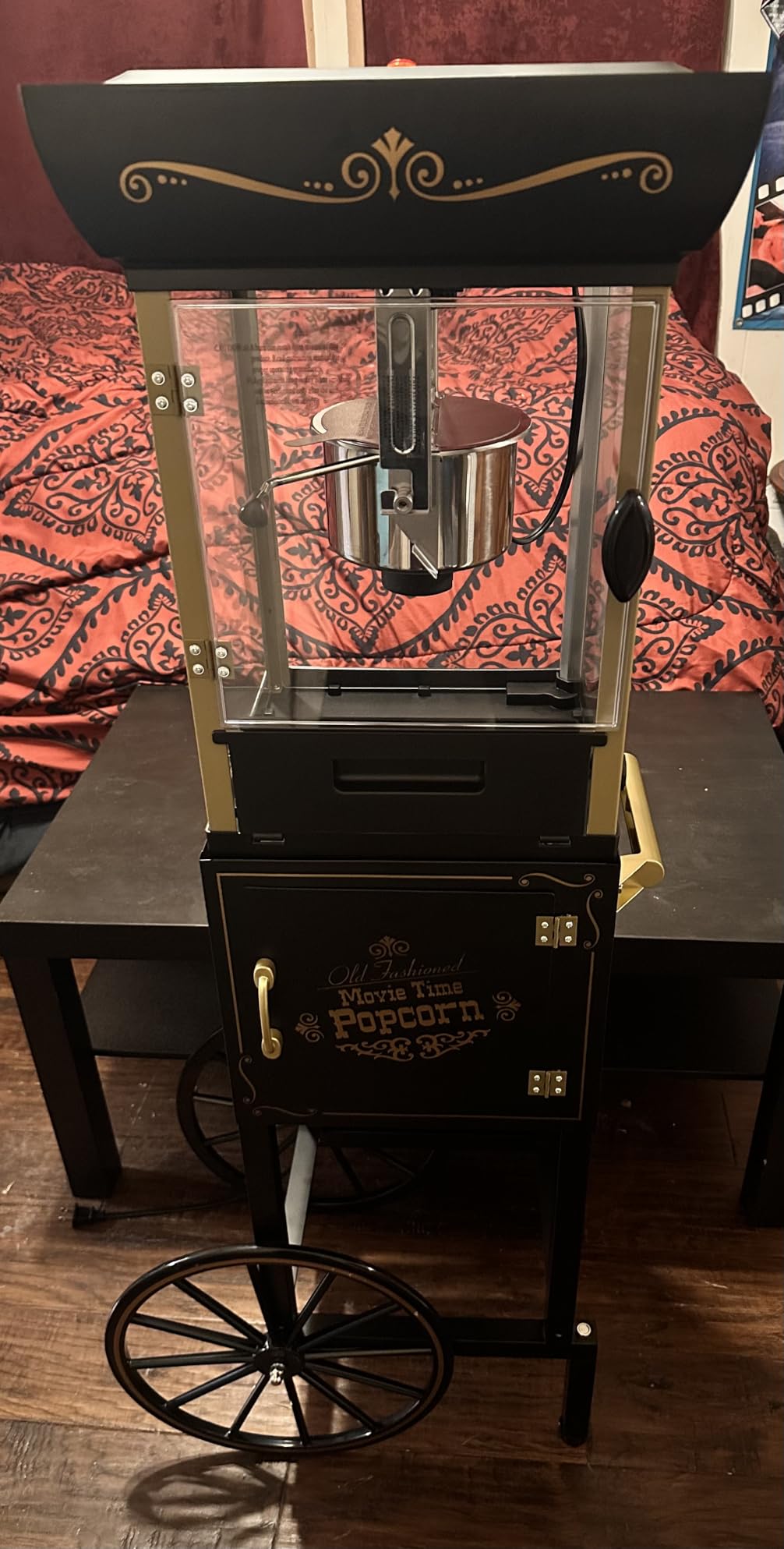 Nostalgia Popcorn Maker Machine - Professional Cart With 8 Oz Kettle Makes Up to 32 Cups - Vintage Popcorn Machine Movie Theater Style - Black customer photo 2