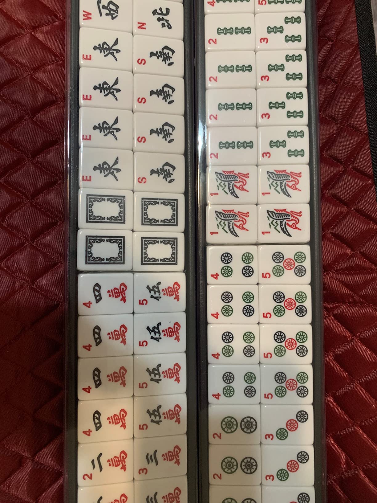 Mose Cafolo American Mahjong Set, Blue Paisley Carrying Bag, 166 Premium White Tiles, 4 All-in-One Color Rack/Pushers Complete Mahjong Tiles Set customer photo 1