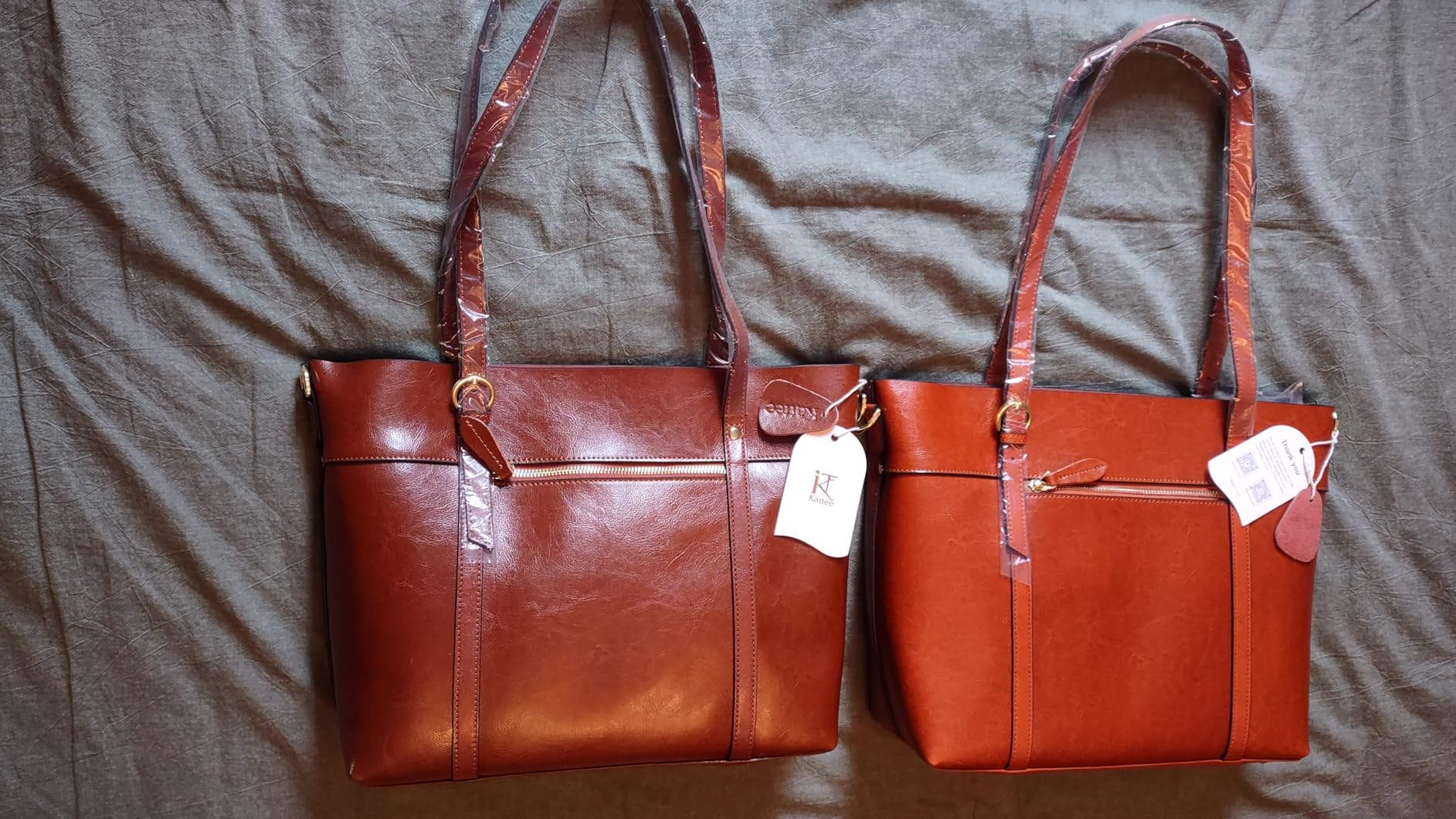 Kattee Genuine Leather Women Tote Bag Soft Handbags Vintage Shoulder Purses Fashion Top Handle Bag Large Capacity customer photo 2