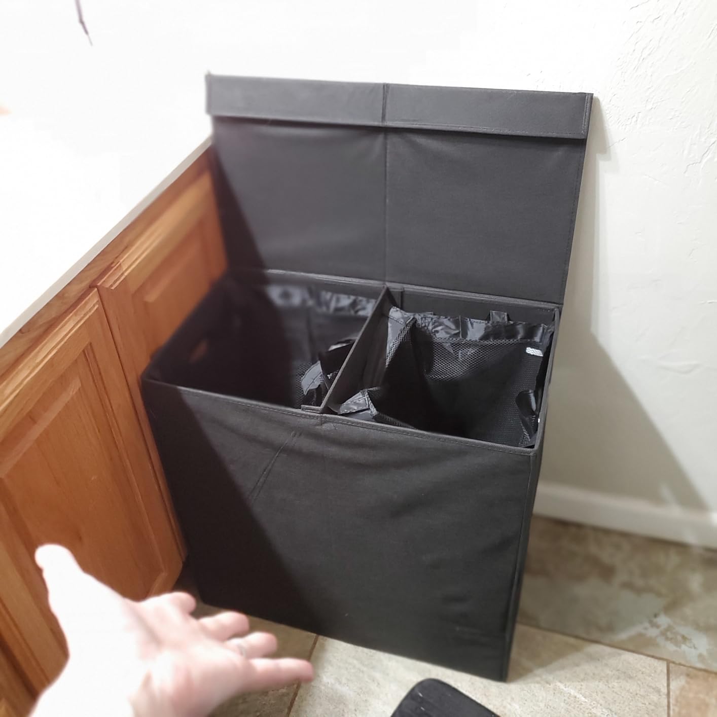 Handy Laundry Collapsible Mesh Pop Up Laundry Hamper 2-Pack - Space-Saving, Breathable Basket with Wide Opening & Side Pocket, Durable & Foldable for Clothes, Storage, Travel, Dorm, Red customer photo 2