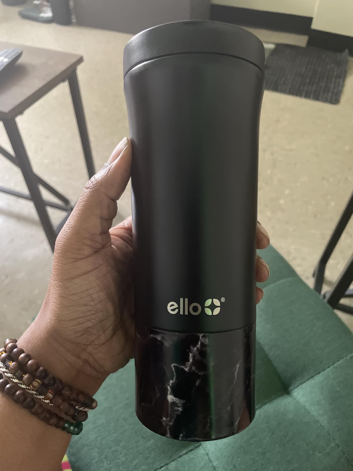 Ello Miri 16oz Vacuum Insulated Stainless Steel Travel Mug, Leak-Proof Slider Lid, Keeps Hot for 5 Hours, Perfect for Coffee or Tea, BPA-Free, Fits Most Cupholders, Holiday Gift, Speckle customer photo 2