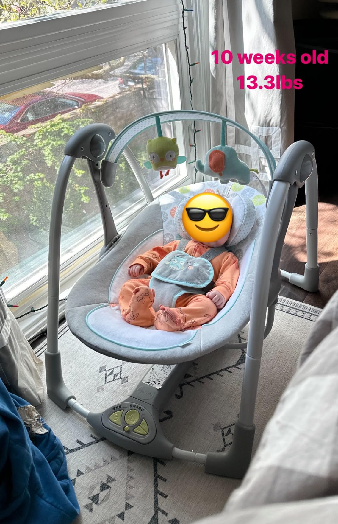 Ingenuity ConvertMe 2-in-1 Compact Portable Automatic Baby Swing & Infant Seat, Battery-Powered Vibrations, Nature Sounds, 0-9 Months 6-20 lbs (Raylan) customer photo 1