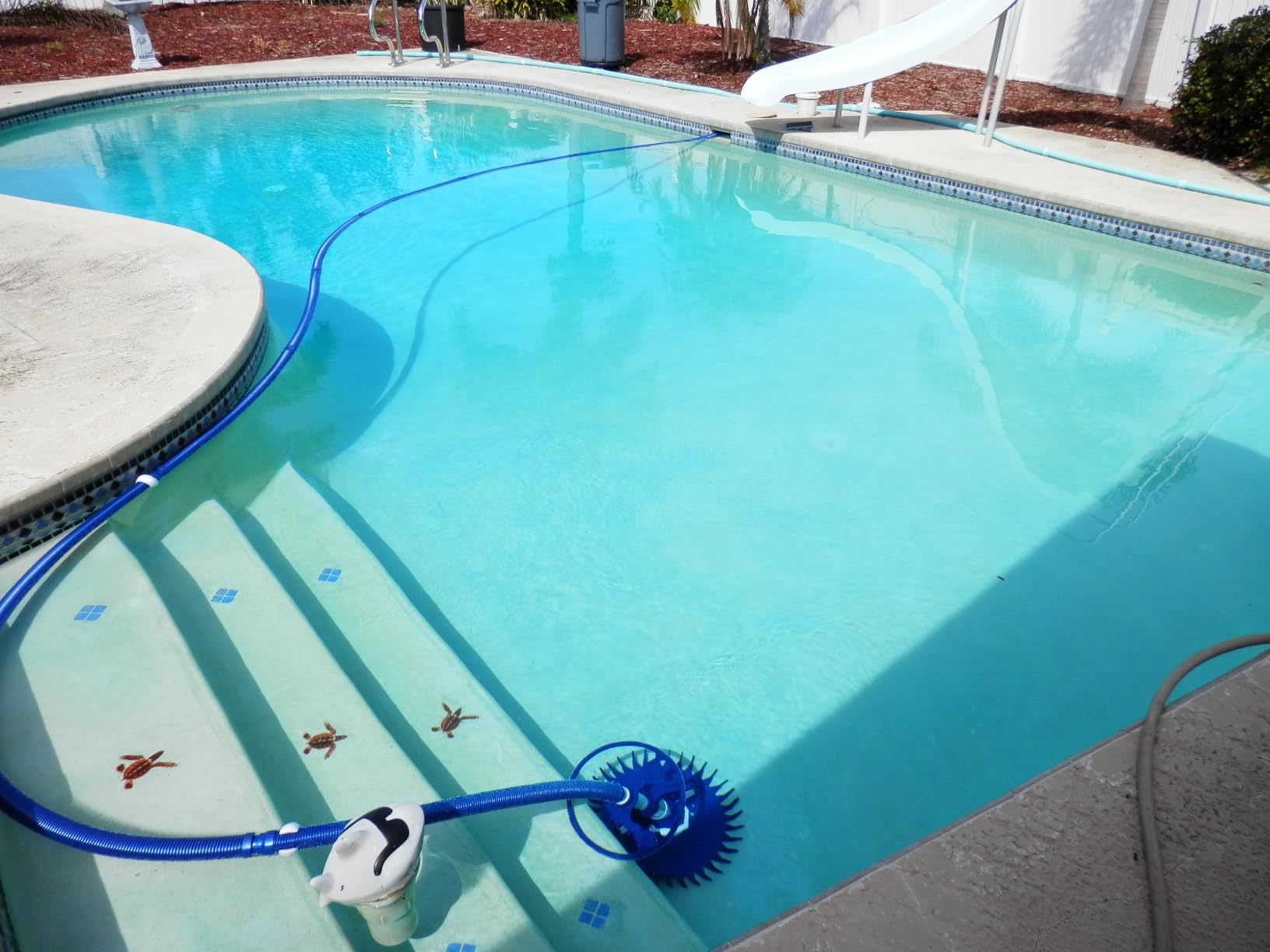 VINGLI Pool Vacuum Cleaner Automatic Sweeper Swimming Pool Creepy Crawler Vacuum with 33FT Hoses (Navy Blue&White) customer photo 1