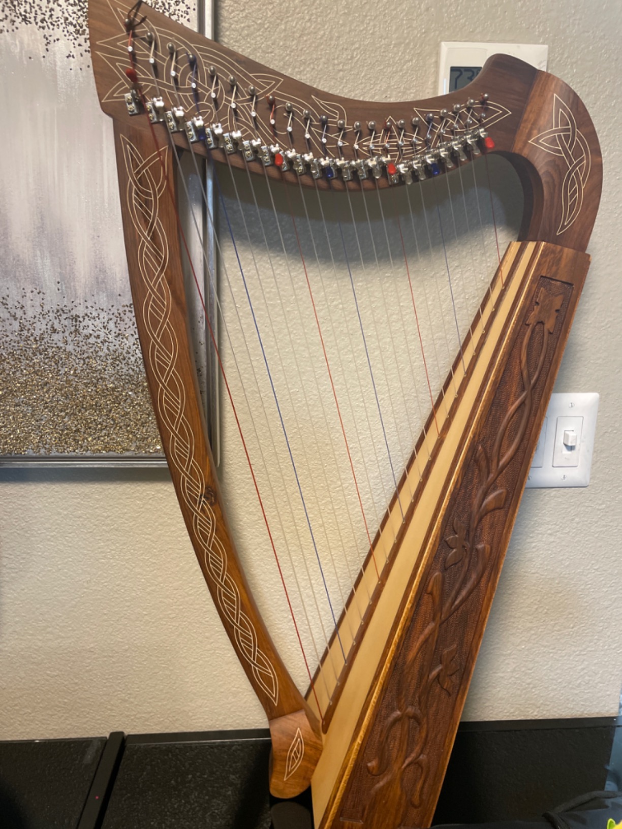 Roosebeck Heather Harp w/Full Chelby Levers - Vine Engraved customer photo 1