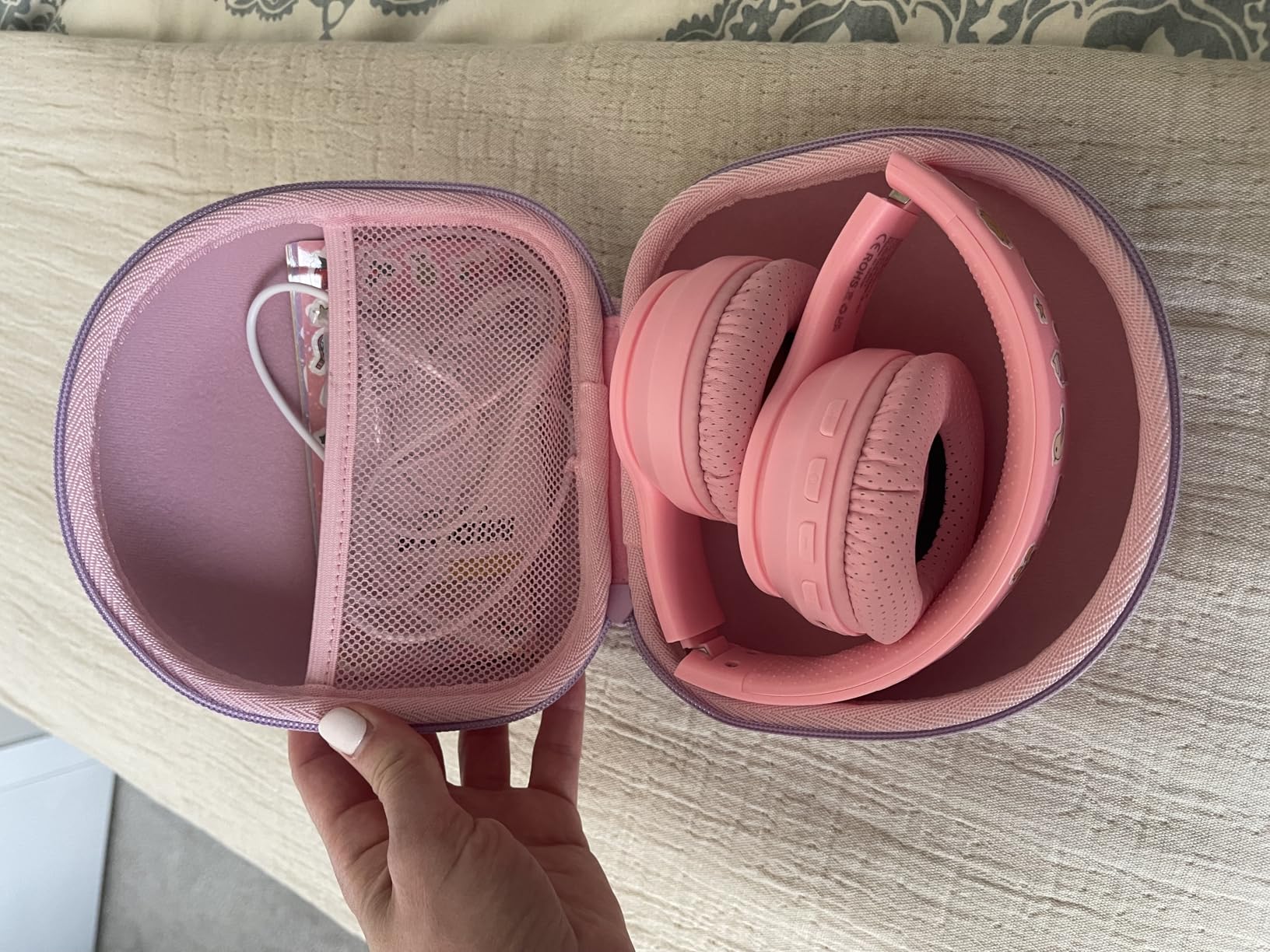 MIDOLA Kids Headphones Bluetooth 5.4 Wireless 68H Play Time Volume Limit 85/94dB Over-Ear Foldable Headset,Type-C Fast Charging,with Wired Aux Mic for Toddler Child Pad Tablet Pink customer photo 1