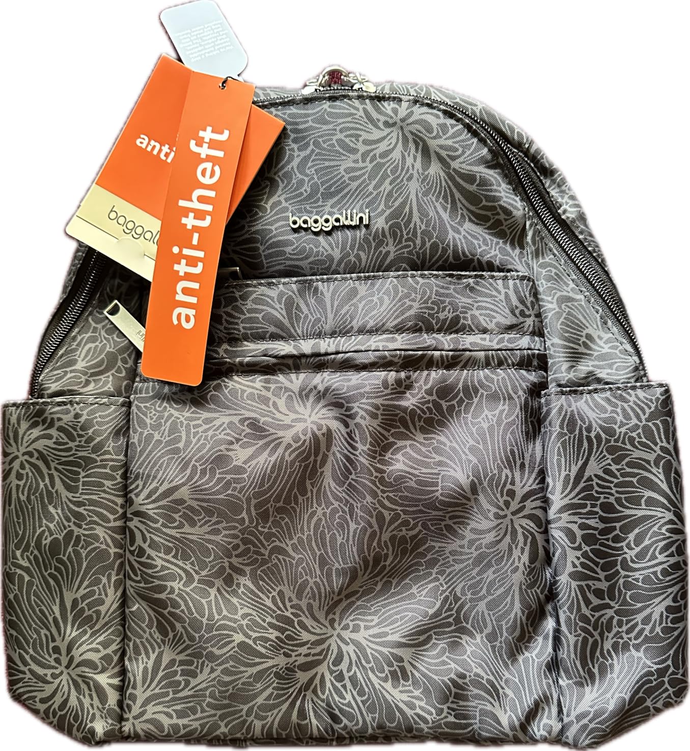 Baggallini Securtex Anti-theft Vacation Travel Backpack 10x13 Slash-Resistant Nylon Daypack w/RFID, Charcoal customer photo 2