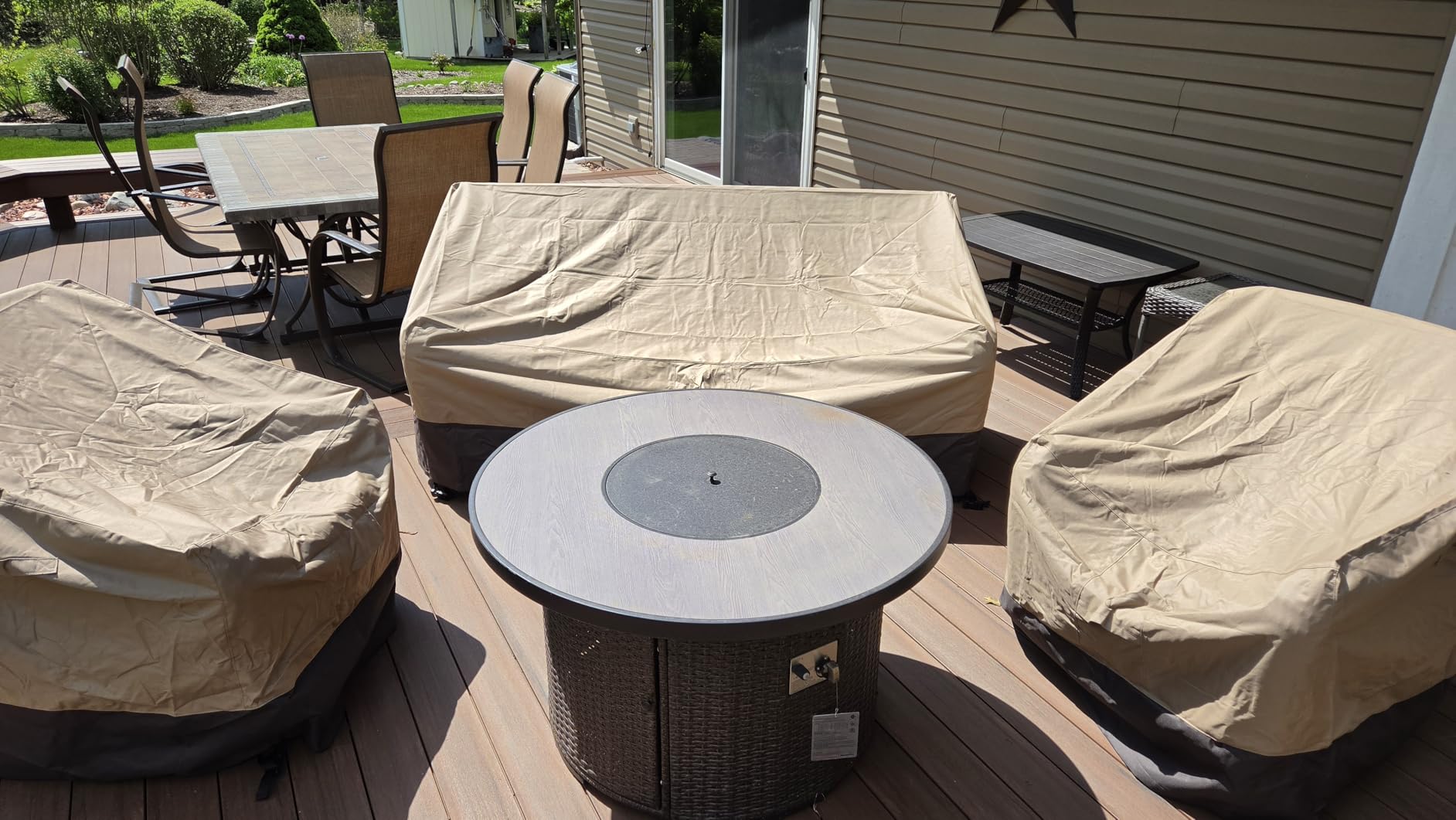 Easy-Going Heavy Duty 2 Seater Outdoor Loveseat Cover - Waterproof Windproof Patio Furniture Sofa Cover with Air Vent, 58W x 32.5D x 31H customer photo 1