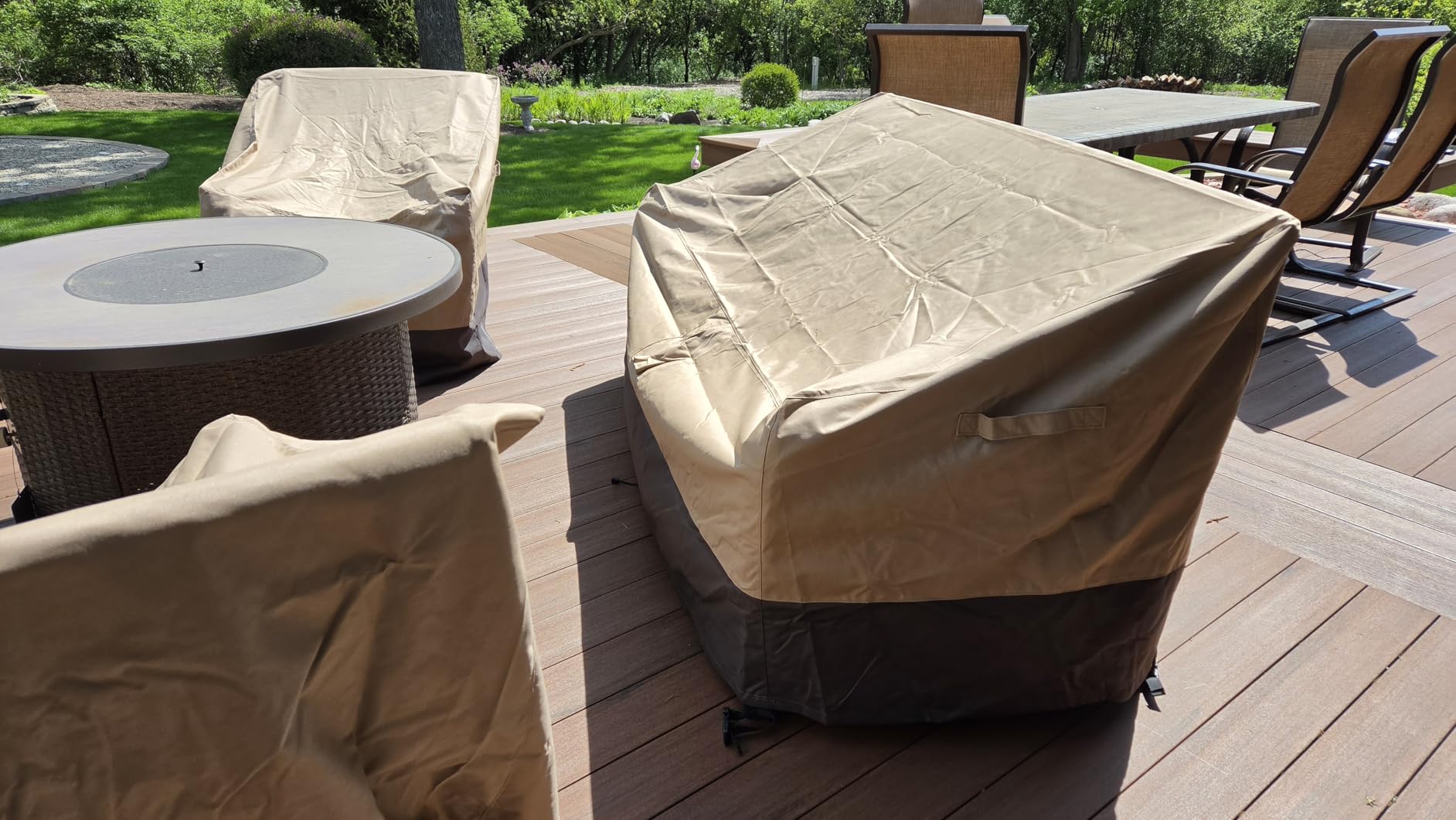 Easy-Going Heavy Duty 2 Seater Outdoor Loveseat Cover - Waterproof Windproof Patio Furniture Sofa Cover with Air Vent, 58W x 32.5D x 31H customer photo 2