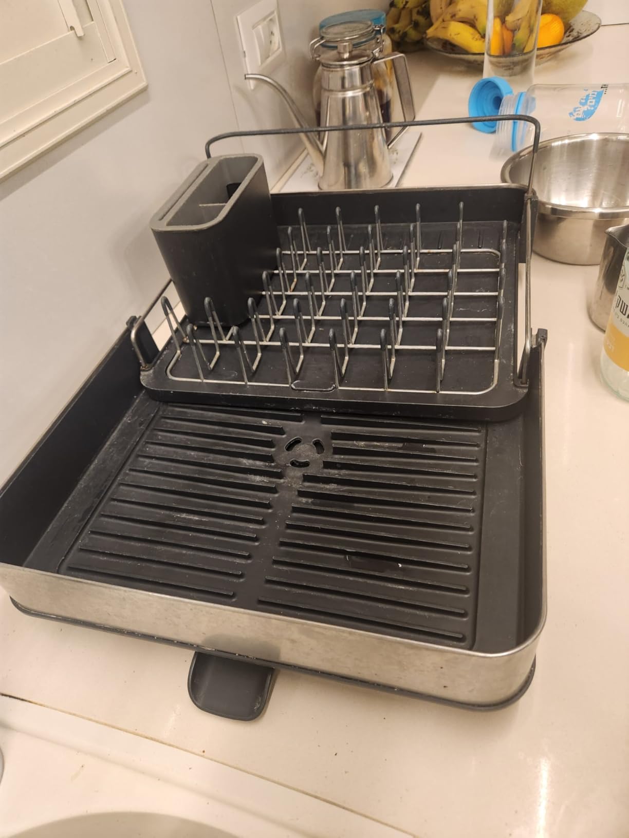 Joseph Joseph Extendable Dish Drying Rack with Dual Parts - Stainless Steel, Non-Scratch, Movable Utensil Drainer & Drainage Spout, Gray customer photo 2