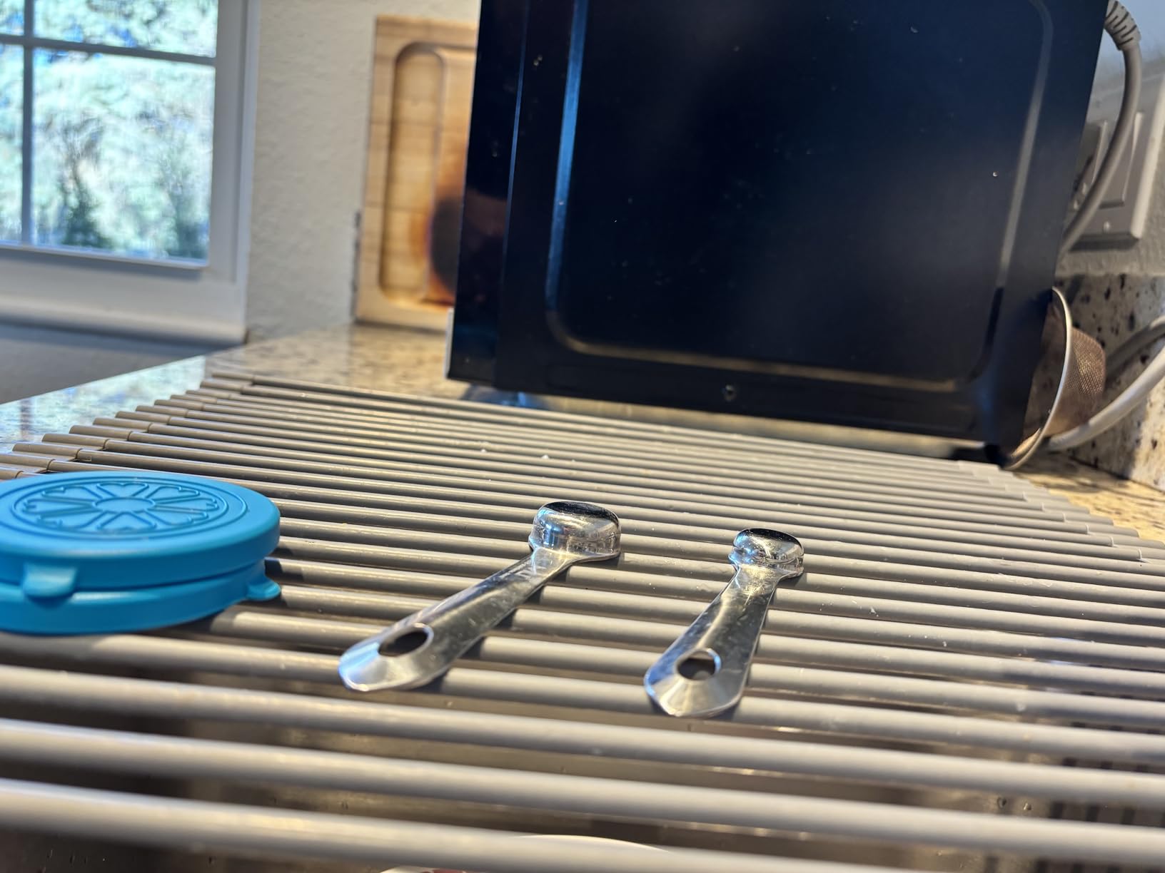 Ohuhu Over Sink Dish Drying Rack Silicone Wrapped 17.6