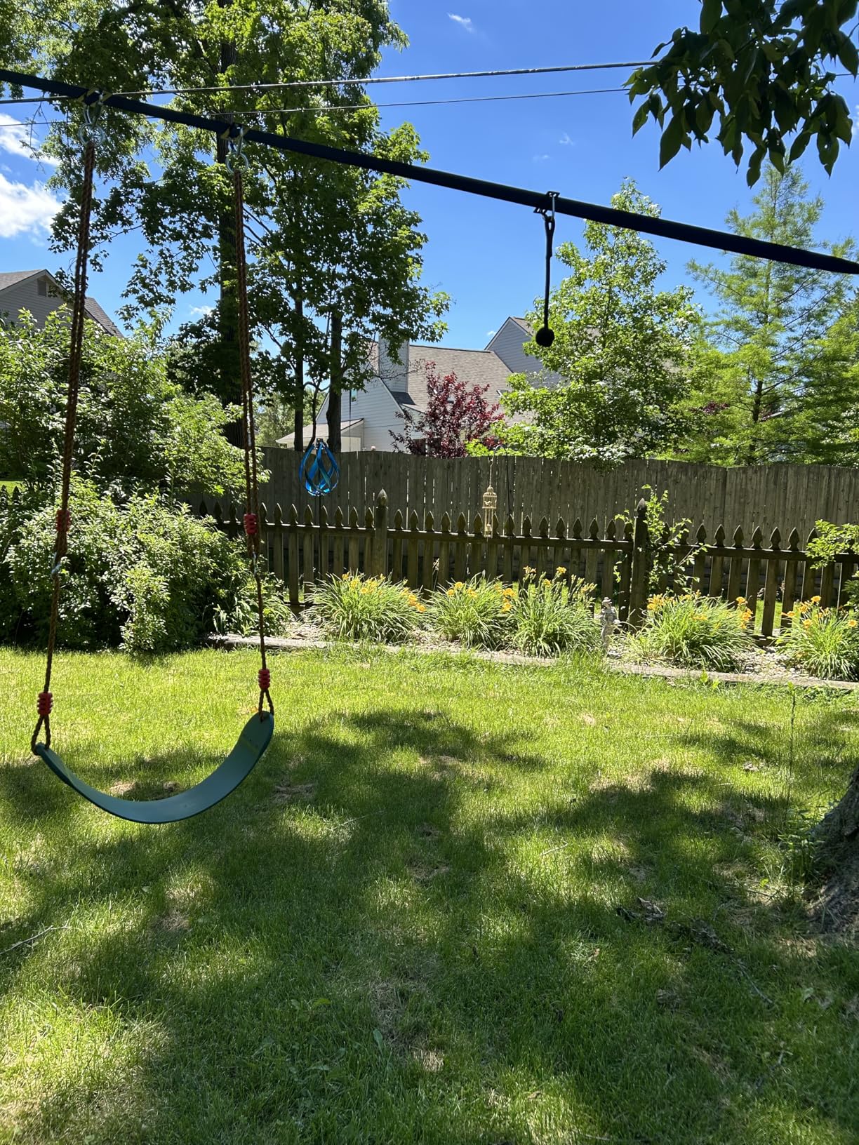 2-in-1 Ninja Warrior Obstacle Course with Zip Line for Kids & Adults, Transformable Backyard Slackline Kit, Outdoor Play Set with Swing, Climbing Obstacles & Flying Seat, Easy Setup, Heavy Duty customer photo 2