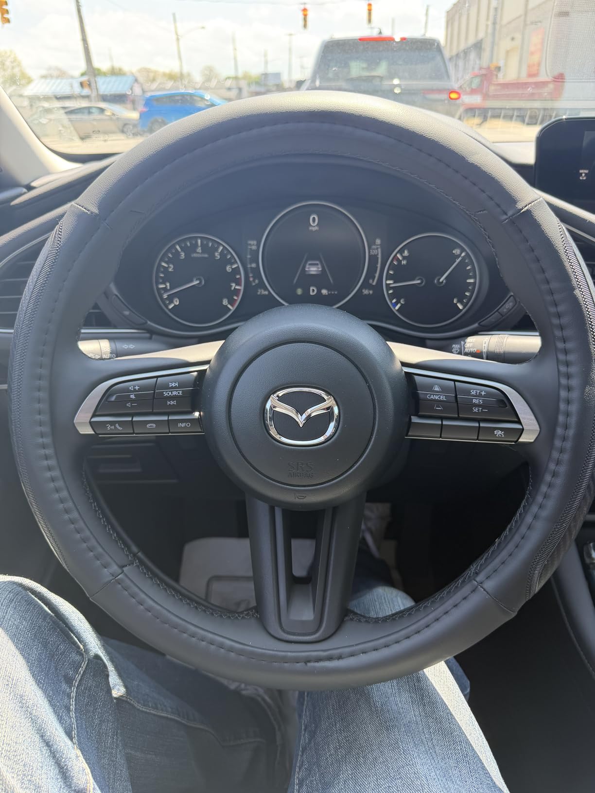 Magnelex Microfiber Leather Steering Wheel Cover - Black. Heat Resistant Anti-Slip Car Wheel Wrap - Compatible with Most Makes and Models of Cars and Trucks with 14.5 to 15 Inch Steering Wheels customer photo 2