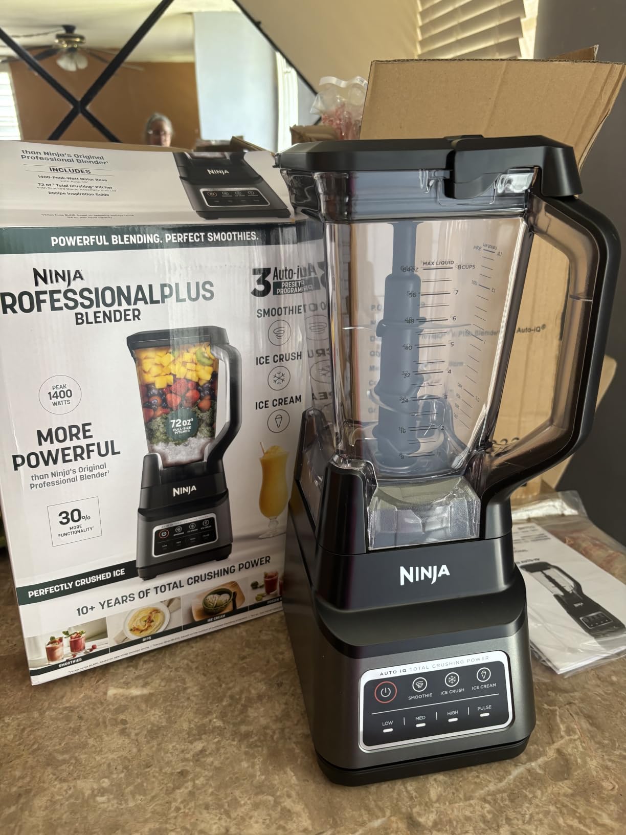 Ninja Professional Plus Blender with Auto-iQ BN701 | Smoothie and Ice Cream Maker, Frozen Drink Mixer, Margarita Machine | 3 Auto-iQ Presets, 1400W, 72-oz. Total Crushing Pitcher | Dark Grey customer photo 1