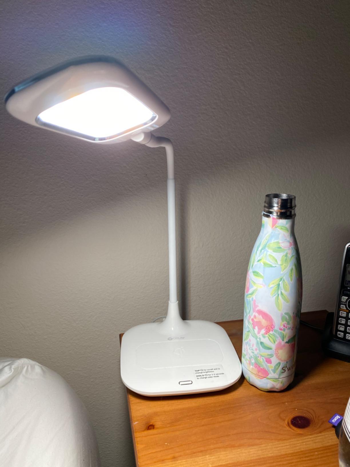 OttLite Prevention LED Desk Lamp with Wireless Charging - Designed to Reduce Eyestrain - Adjustable Flexible Neck, 3 Color Modes & Touch Controls - Crafting, Office Work, Reading & Studying customer photo 2
