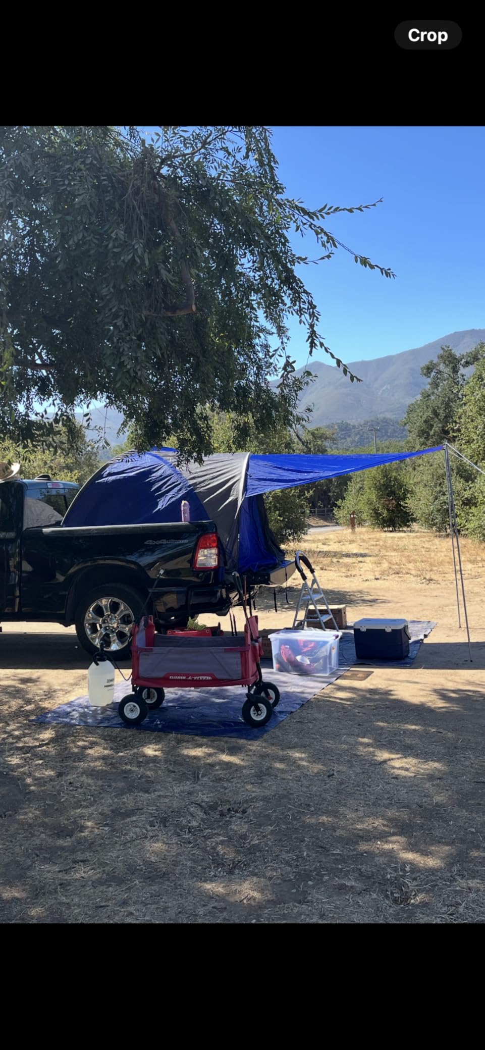Hasika Double Layer Pickup Truck Bed Tent with Awning, PU3000mm Waterproof Camping Shelter, Fits 5 to 6.5 ft Short Bed/Regular Bed, Blue/Grey customer photo 2