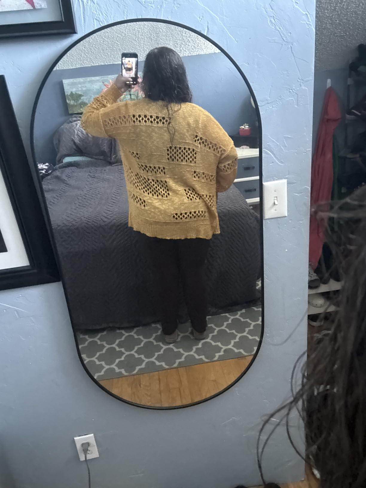 Ermonn Womens Crochet Cardigan Sweater Kimonos Boho Solid Color Oversized Spring Open Front Outwear customer photo 2