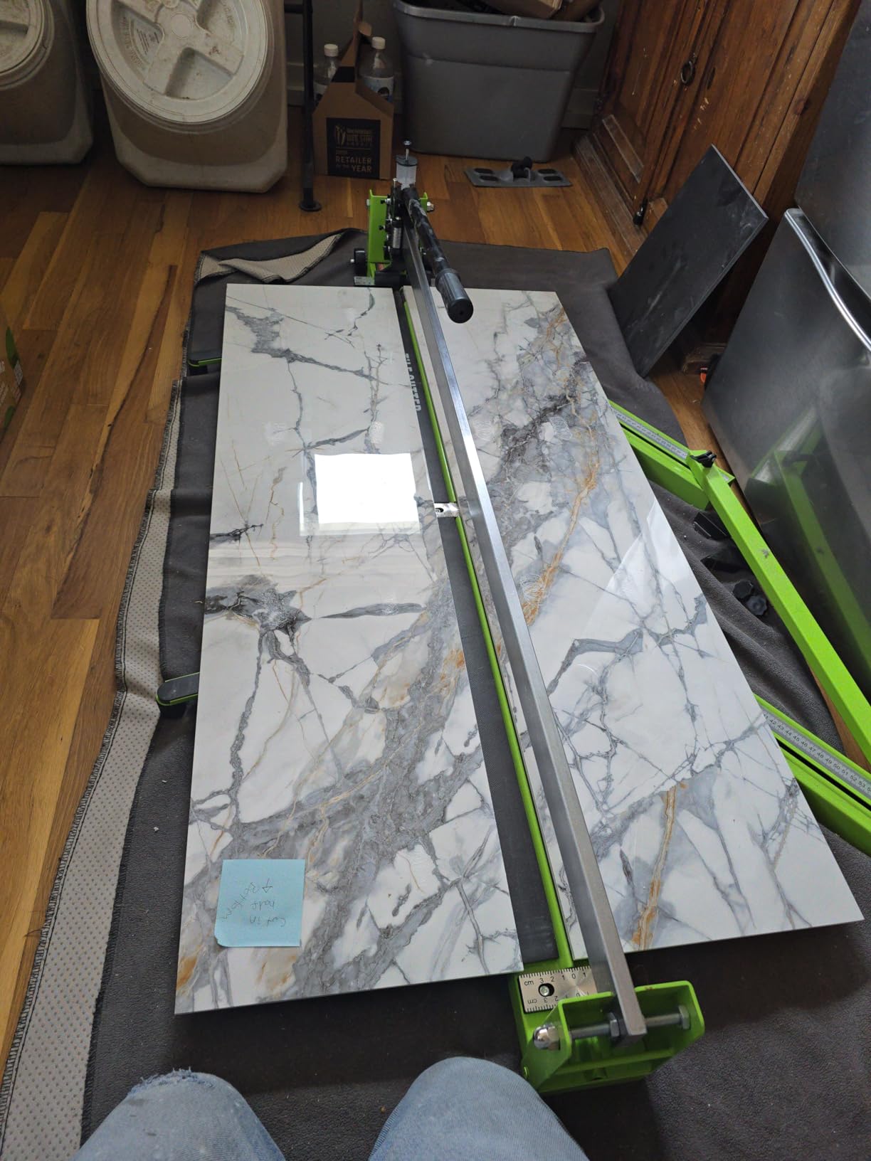 Tile Cutter 48 Inch, Manual Tile Cutter All-Steel Frame,Tile Cutting Machine w/Laser Guide and Bonus Spare Cutter,Tile Cutter Hand Tool for Precision Cutting Porcelain Ceramic Floor Tiles customer photo 1