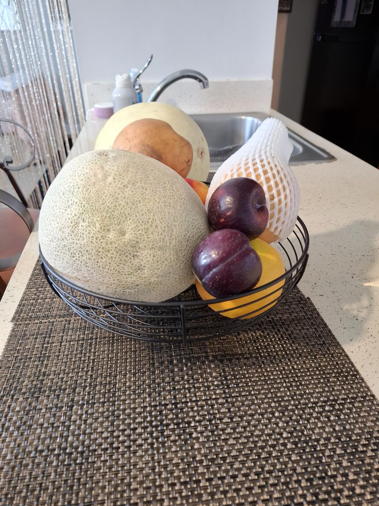 CAXXA Countertop Fruit Bowl, Wire Basket for Fruits, Breads, Vegetables, Snacks, Black customer photo 1