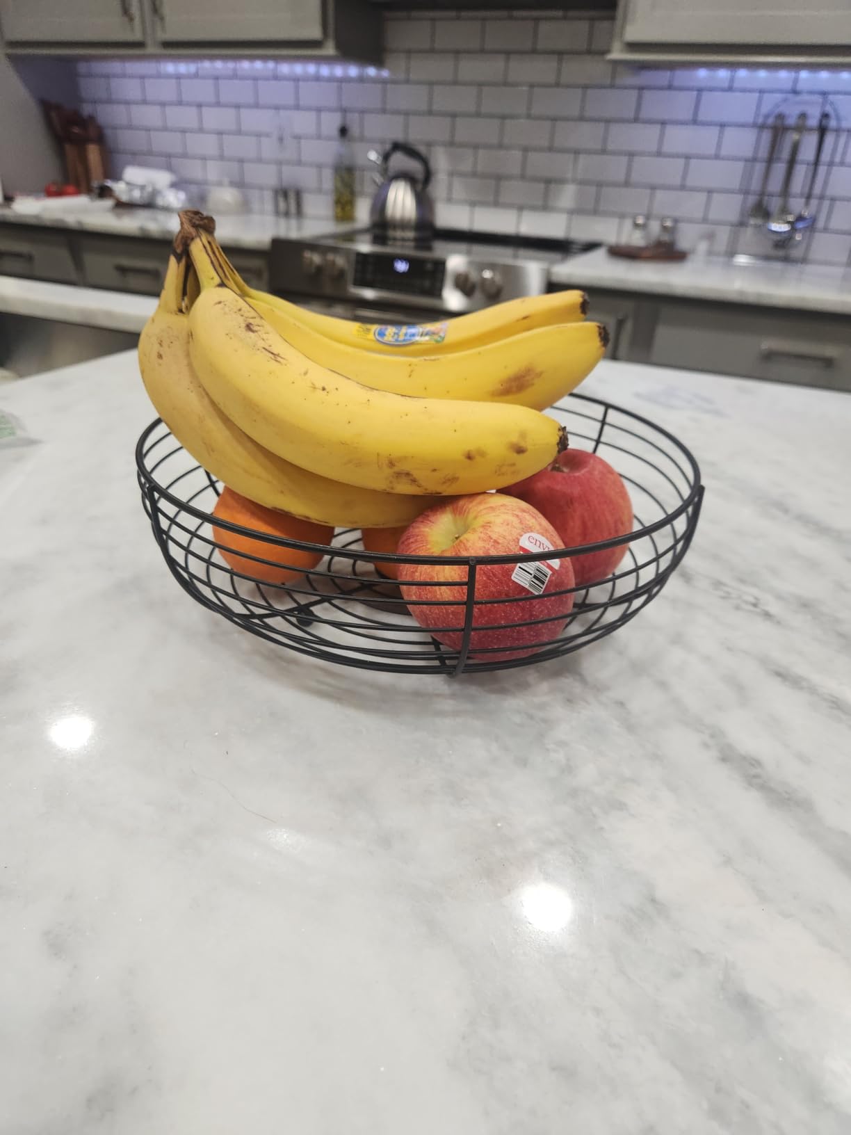 CAXXA Countertop Fruit Bowl, Wire Basket for Fruits, Breads, Vegetables, Snacks, Black customer photo 2
