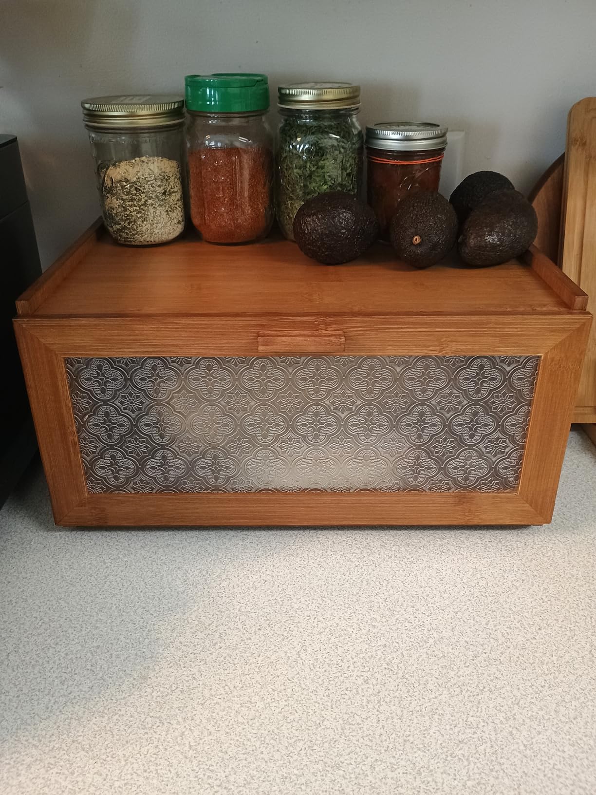 ETMI Bamboo Bread Box for Kitchen Counter-Large Capacity Bread Storage Container Farmhouse Bread Box with Window Bread Holder customer photo 1