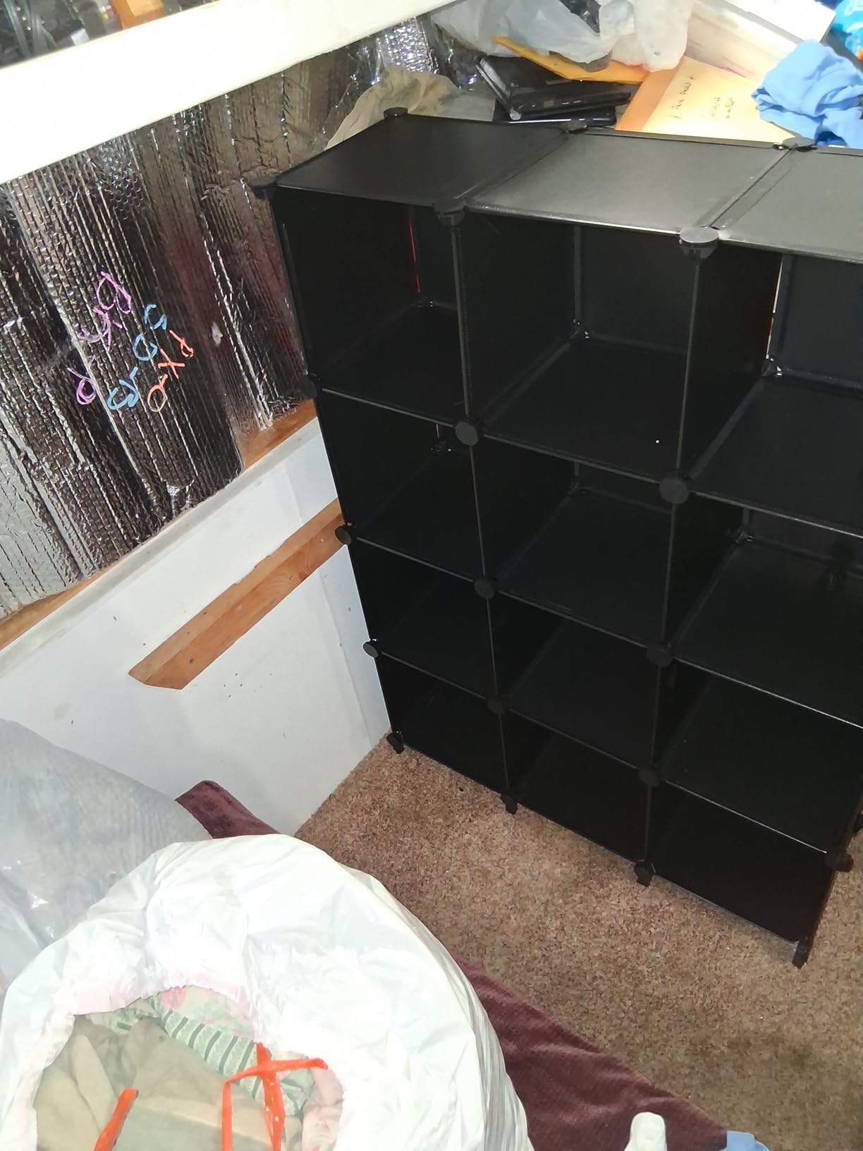 Closet Organizers and Storage, 12 Cube Storage Organizer, Portable Closet Organization Clothes Shelves for Kids, Closet, Bedroom, Bathroom, Office, Black customer photo 2