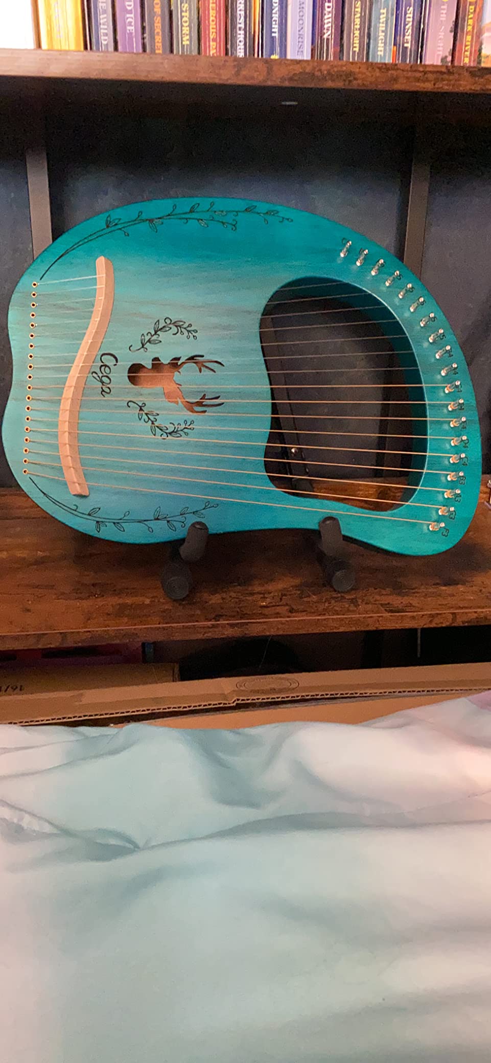 Lyre Harp, 19 Metal Strings Maple Saddle Mahogany Body Lyra Harp with Bag customer photo 1