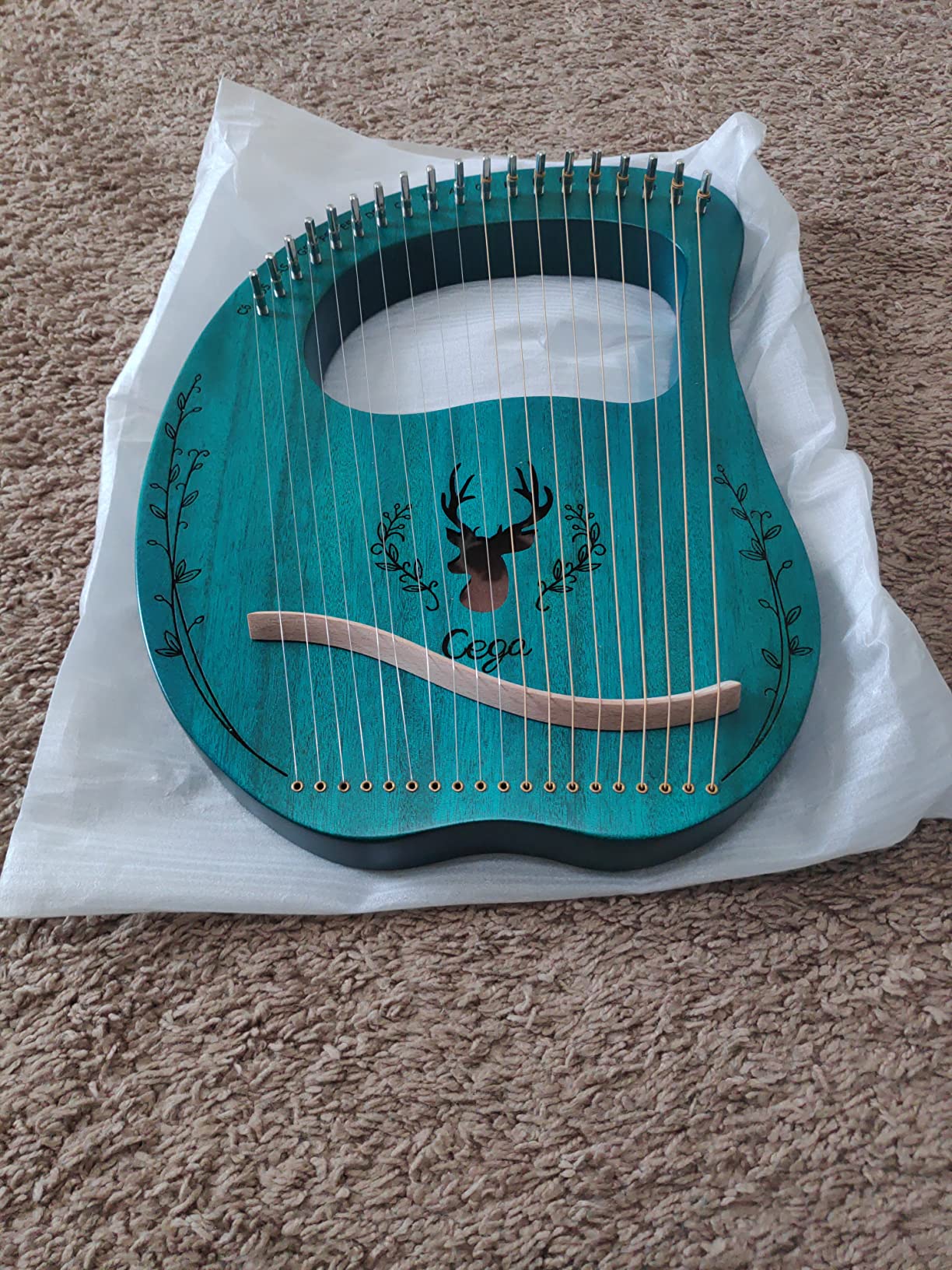 Lyre Harp, 19 Metal Strings Maple Saddle Mahogany Body Lyra Harp with Bag customer photo 2