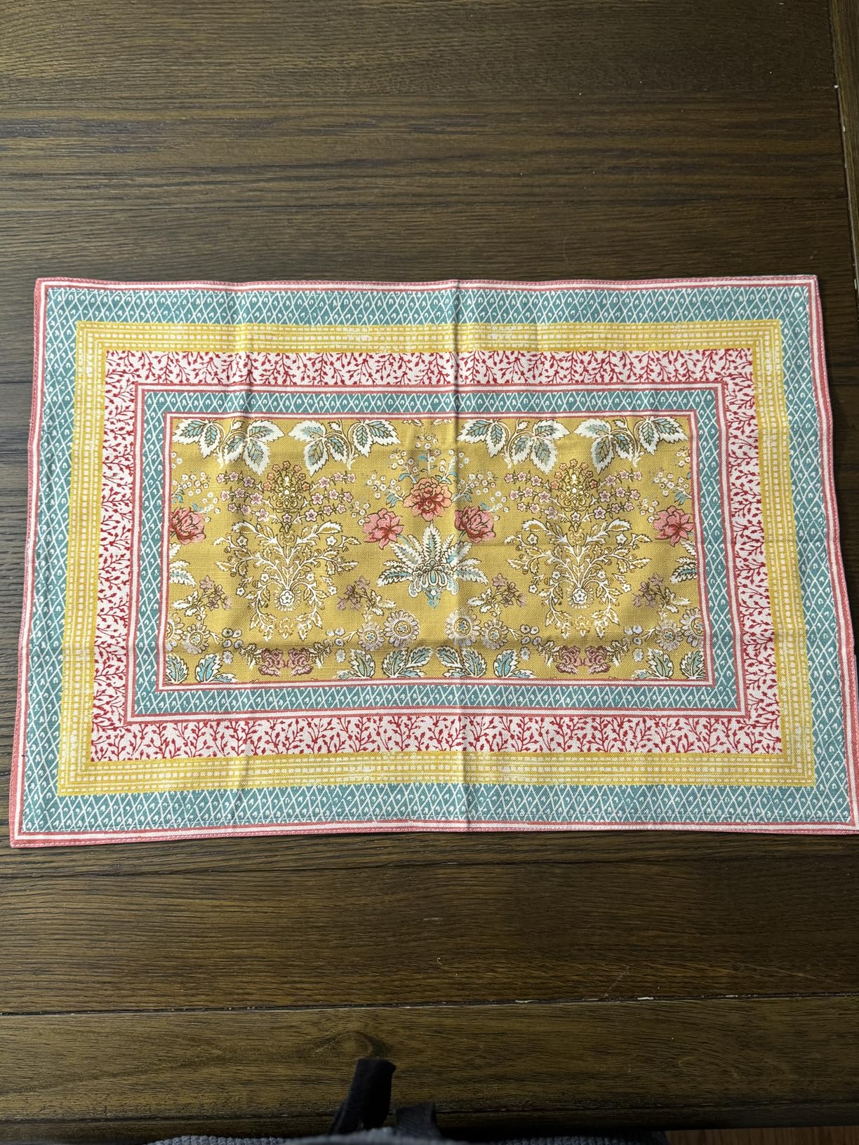 Maison d' Hermine Placemats Set of 4 100% Cotton Washable Cloth Place Mats Reusable Table Mats for Kitchen Dining Party Wedding Hotel Home Restaurant Spring Summer (Marquise, 13